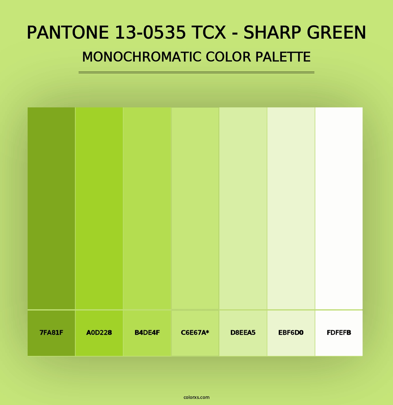 PANTONE 13-0535 TCX - Sharp Green - Monochromatic Color Palette