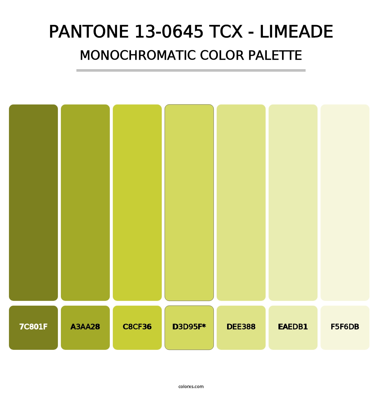 PANTONE 13-0645 TCX - Limeade - Monochromatic Color Palette