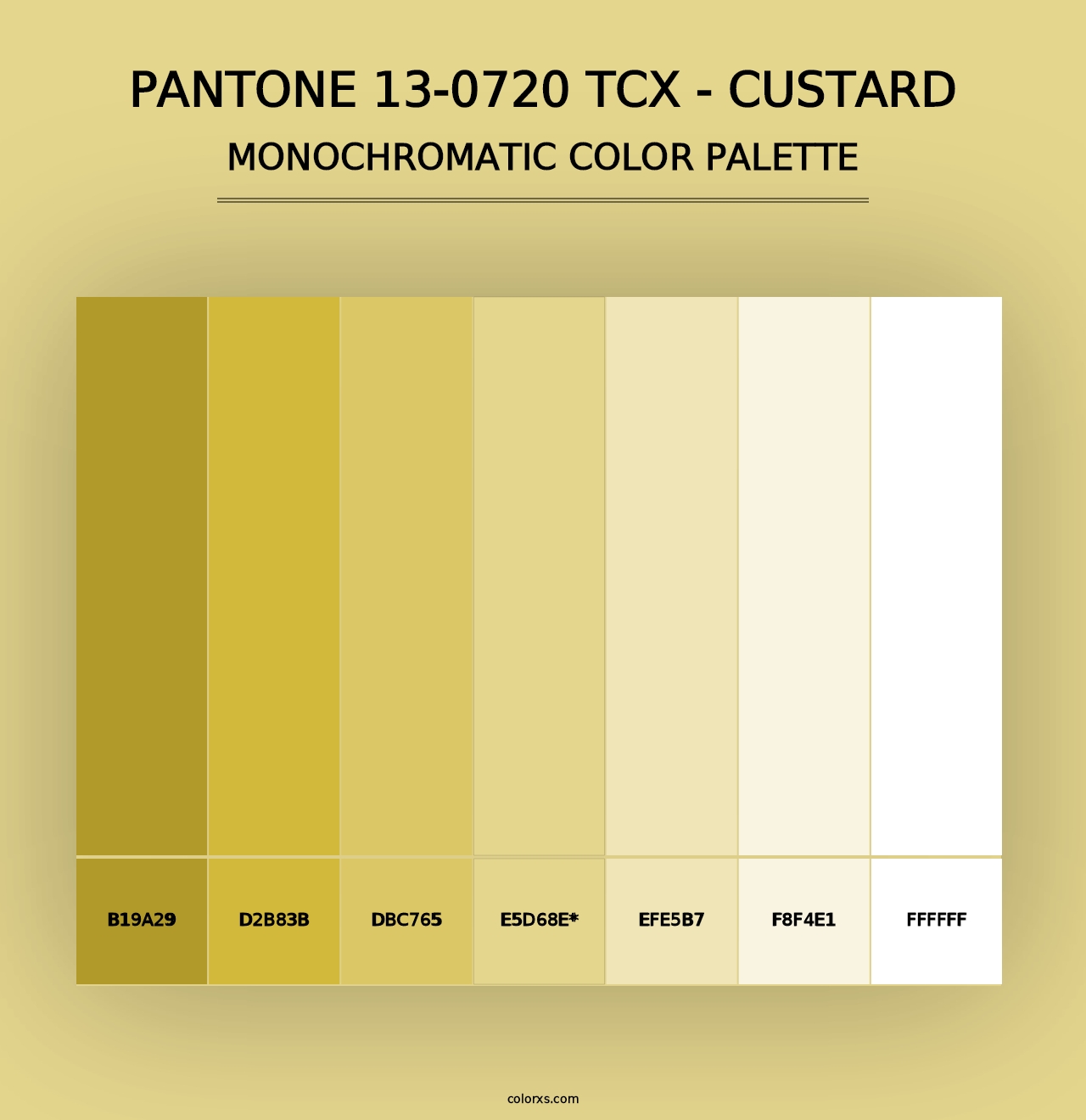 PANTONE 13-0720 TCX - Custard - Monochromatic Color Palette