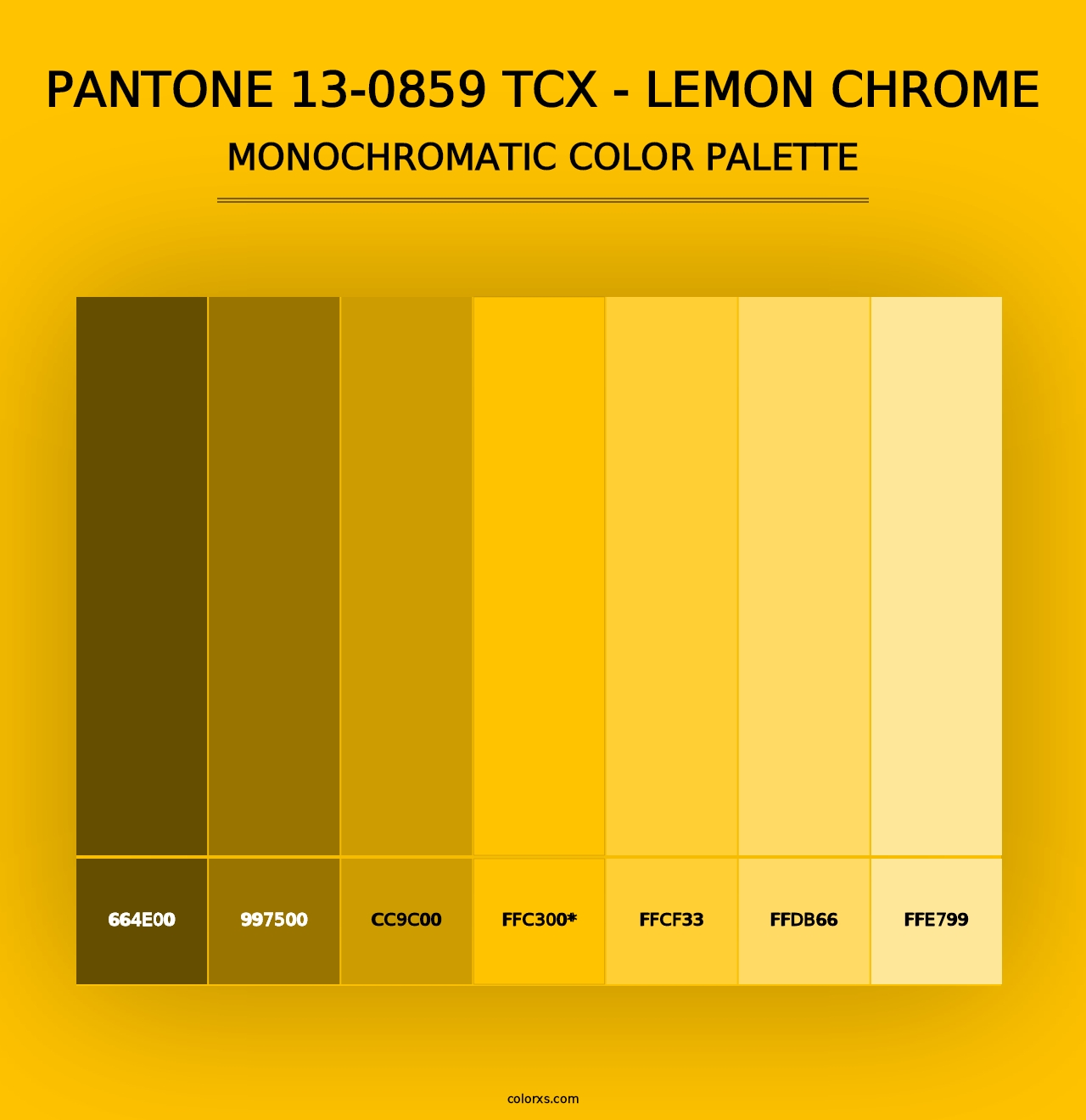 PANTONE 13-0859 TCX - Lemon Chrome - Monochromatic Color Palette