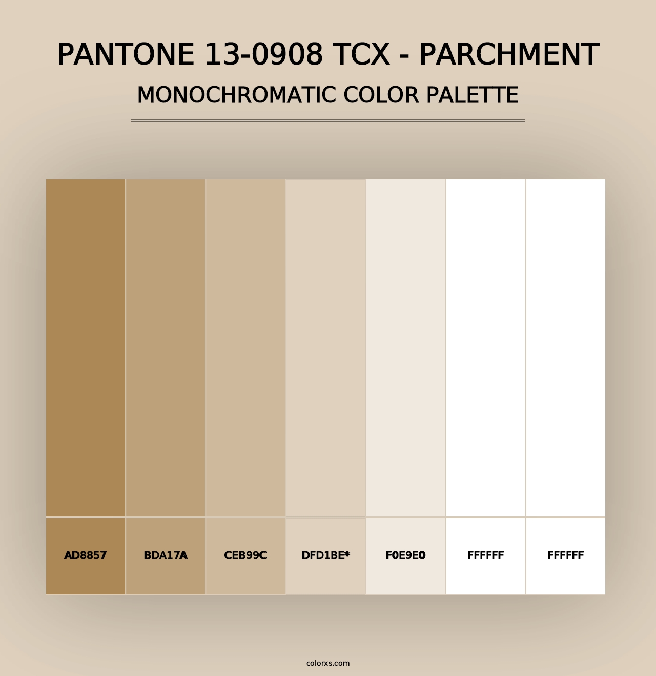 PANTONE 13-0908 TCX - Parchment - Monochromatic Color Palette