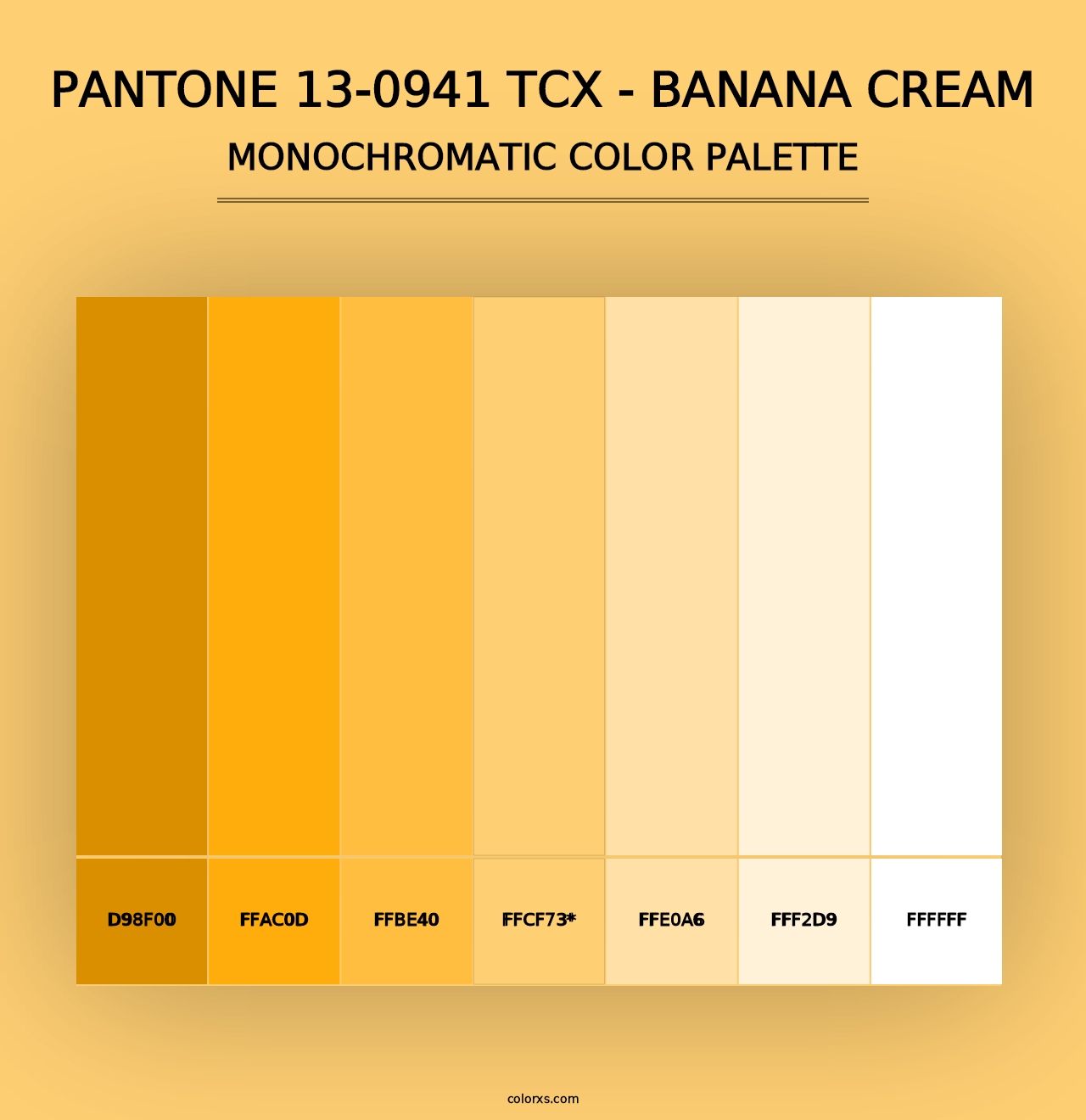 PANTONE 13-0941 TCX - Banana Cream - Monochromatic Color Palette