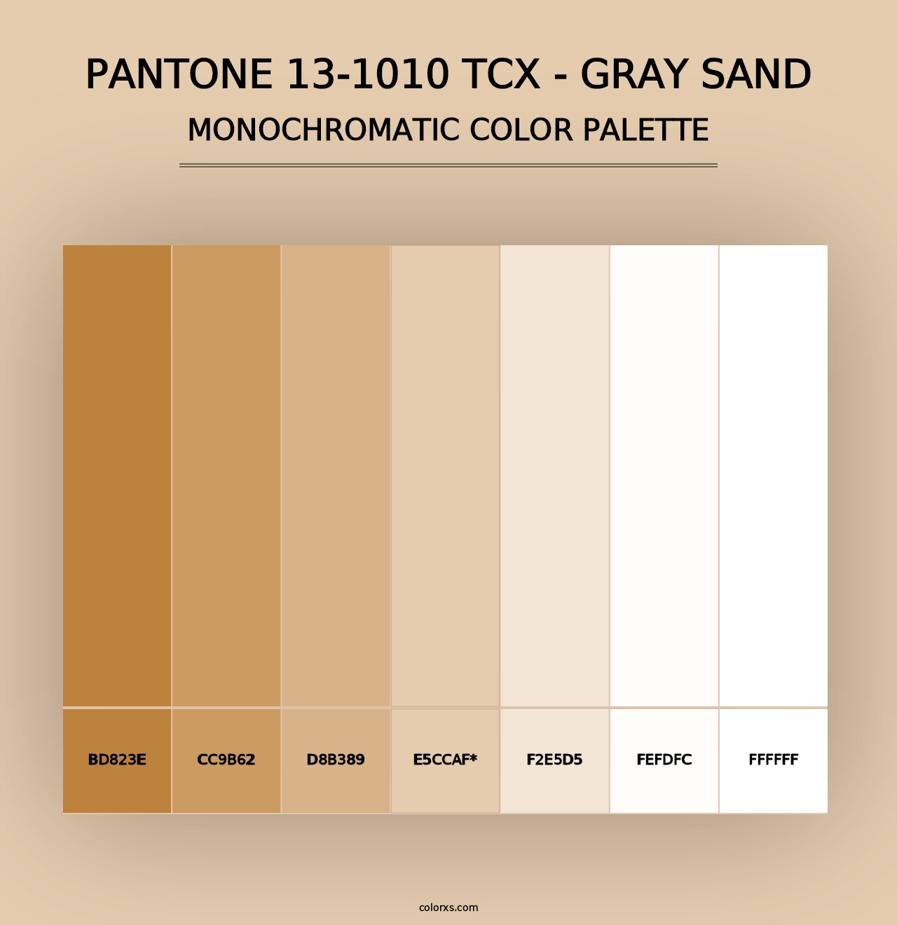 PANTONE 13-1010 TCX - Gray Sand - Monochromatic Color Palette