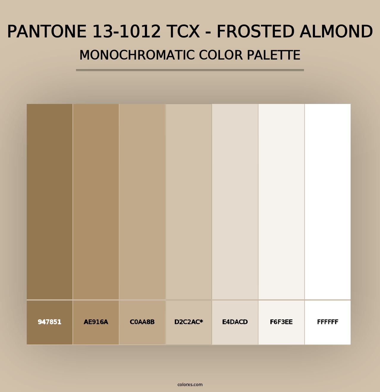 PANTONE 13-1012 TCX - Frosted Almond - Monochromatic Color Palette