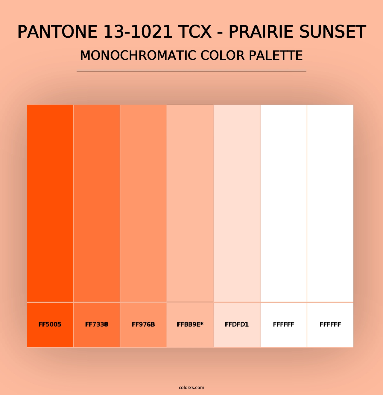 PANTONE 13-1021 TCX - Prairie Sunset - Monochromatic Color Palette