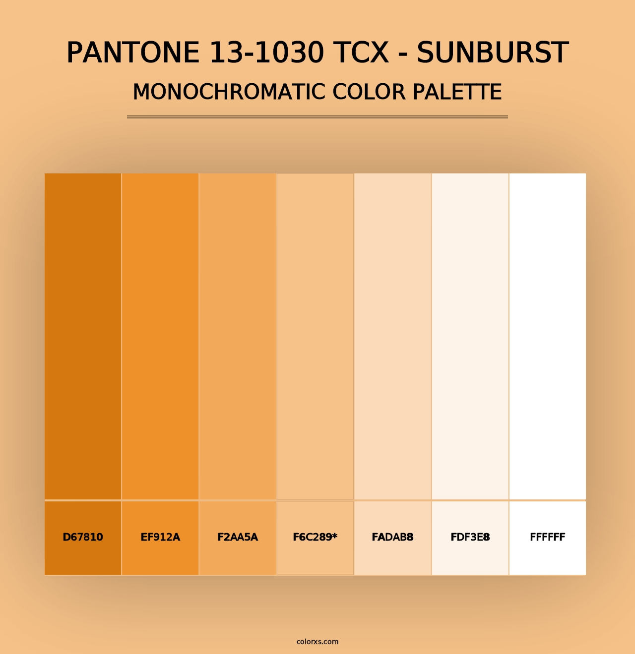 PANTONE 13-1030 TCX - Sunburst - Monochromatic Color Palette