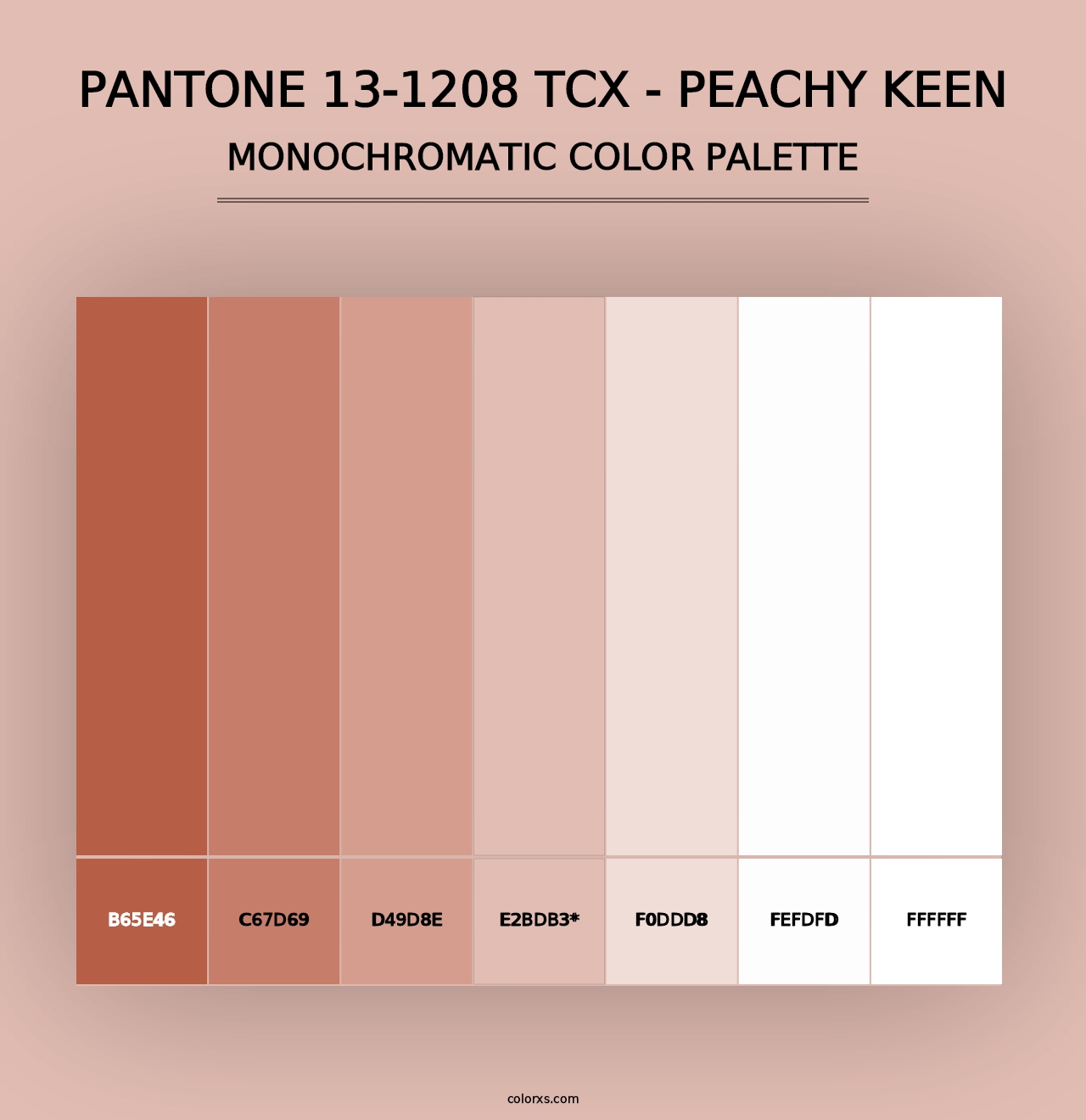 PANTONE 13-1208 TCX - Peachy Keen - Monochromatic Color Palette