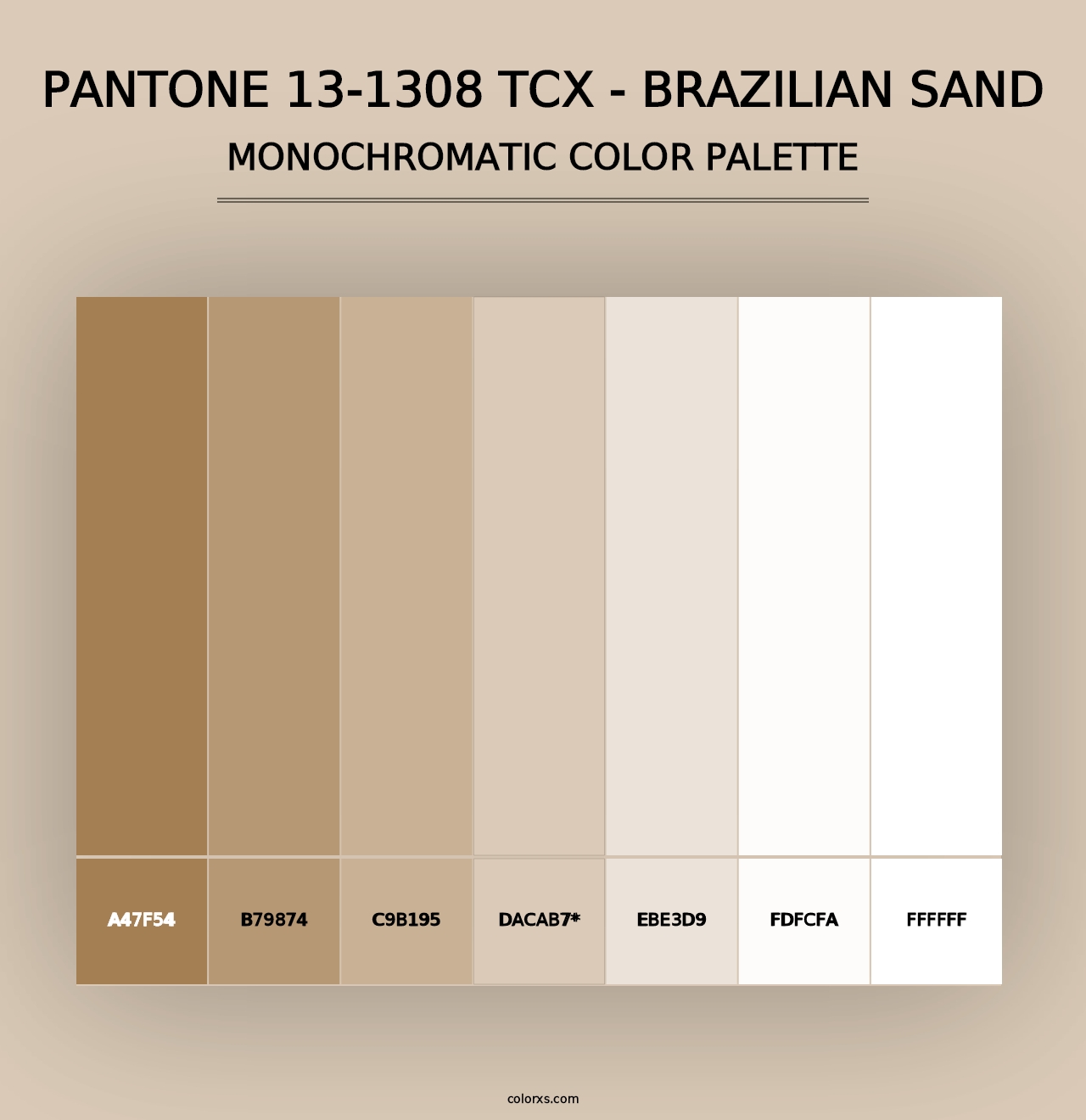 PANTONE 13-1308 TCX - Brazilian Sand - Monochromatic Color Palette