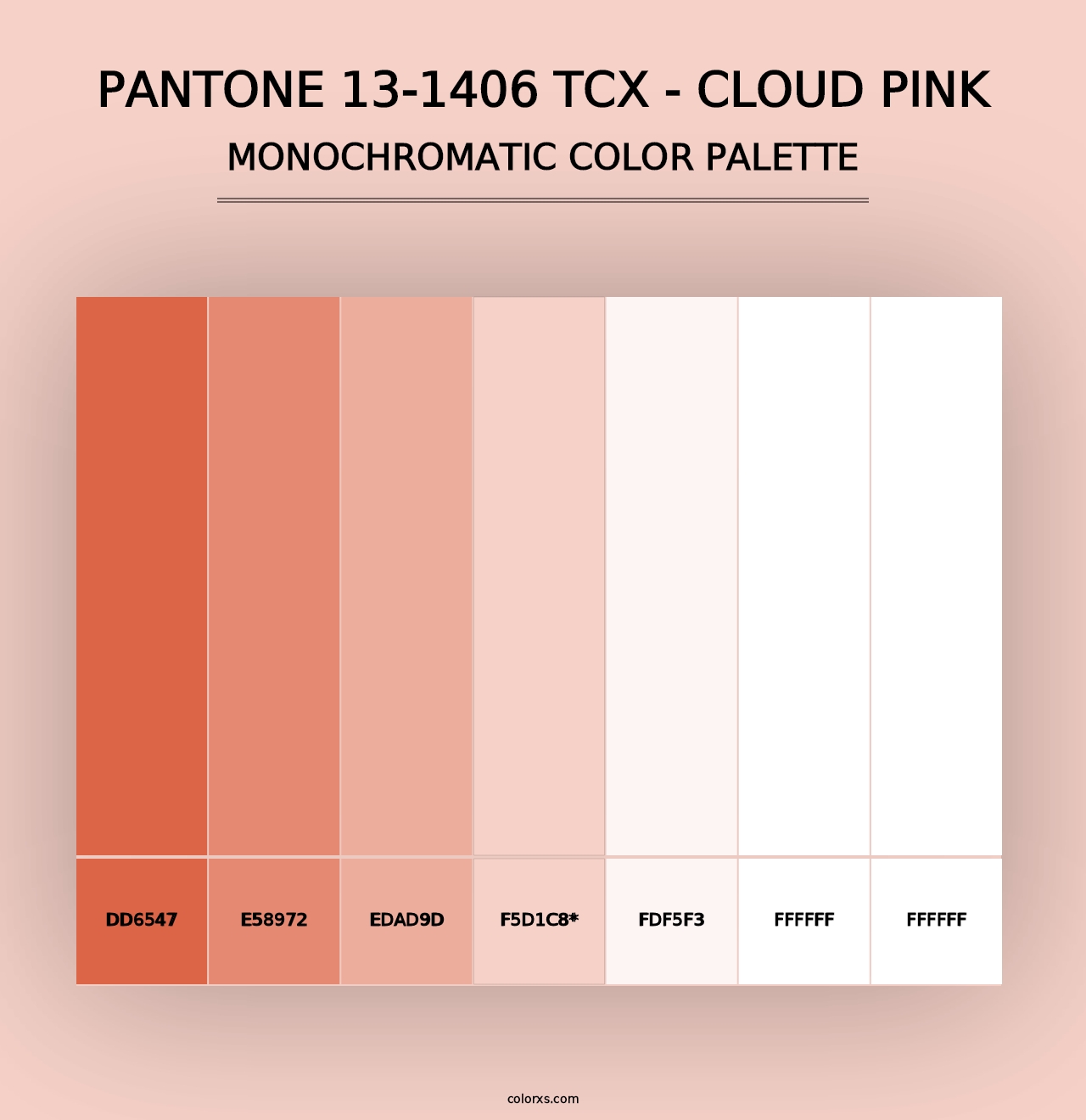 PANTONE 13-1406 TCX - Cloud Pink - Monochromatic Color Palette