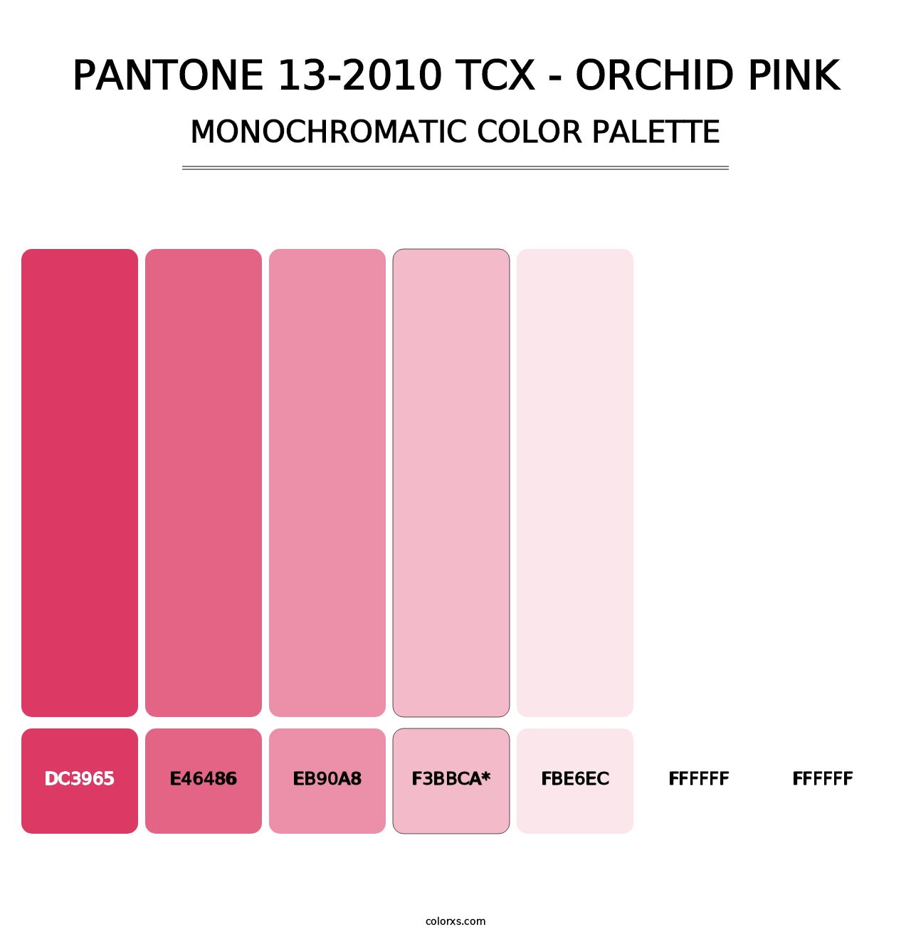 PANTONE 13-2010 TCX - Orchid Pink - Monochromatic Color Palette