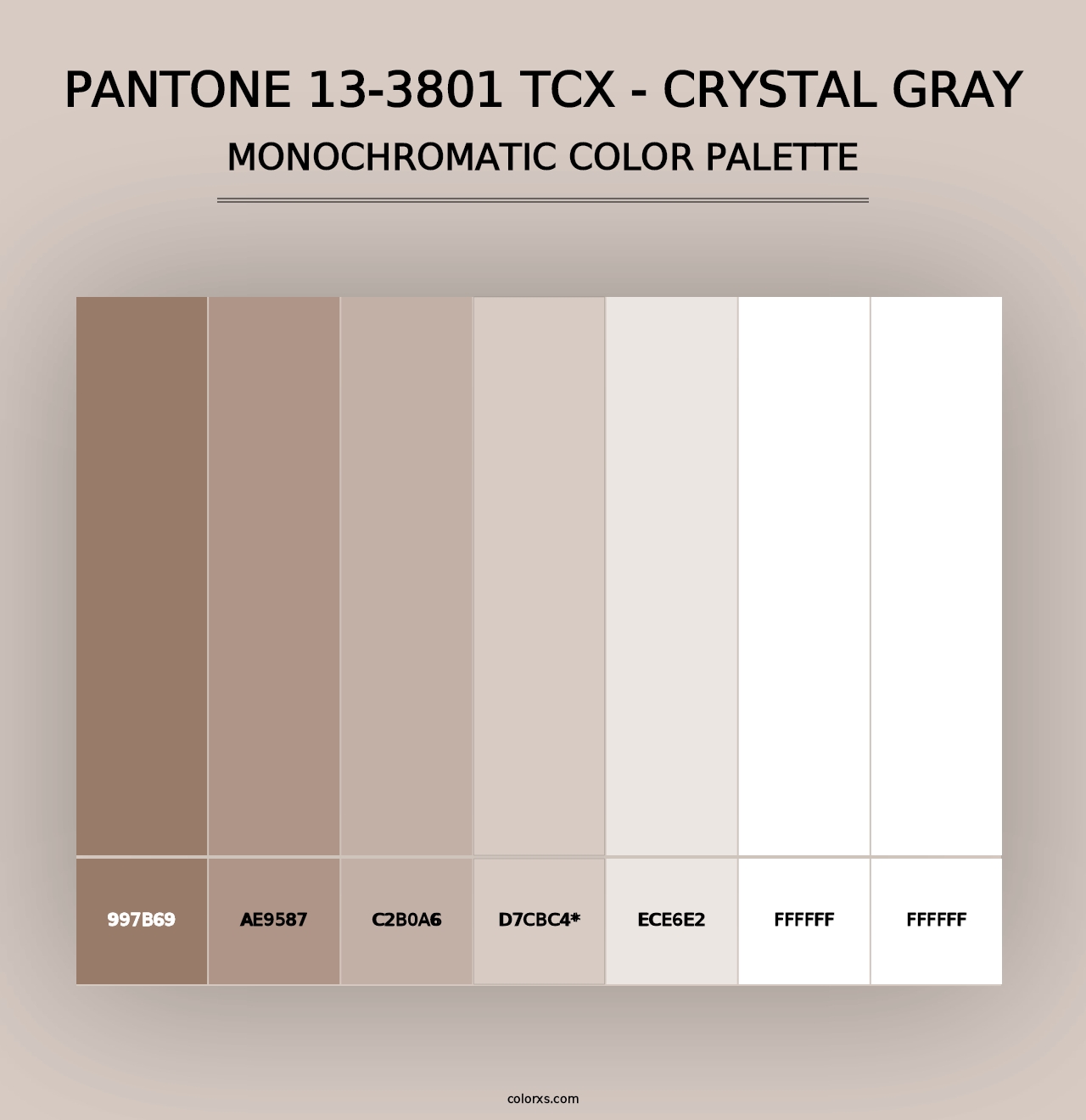 PANTONE 13-3801 TCX - Crystal Gray - Monochromatic Color Palette