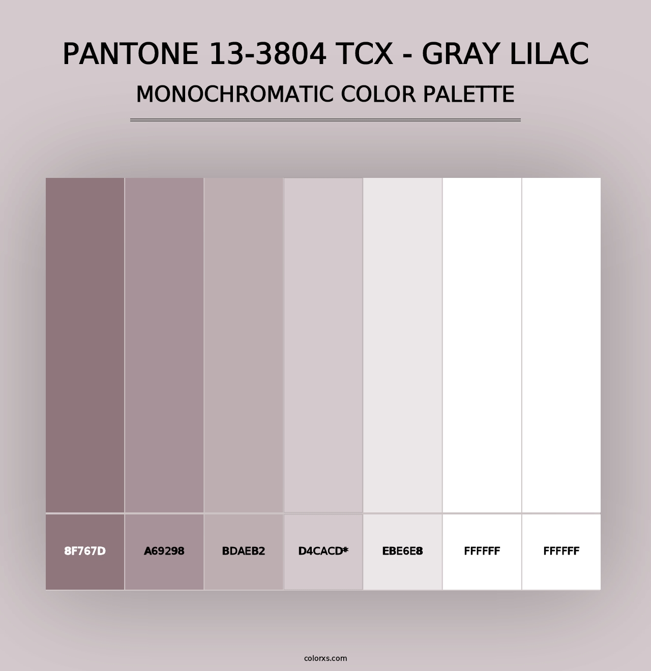 PANTONE 13-3804 TCX - Gray Lilac - Monochromatic Color Palette