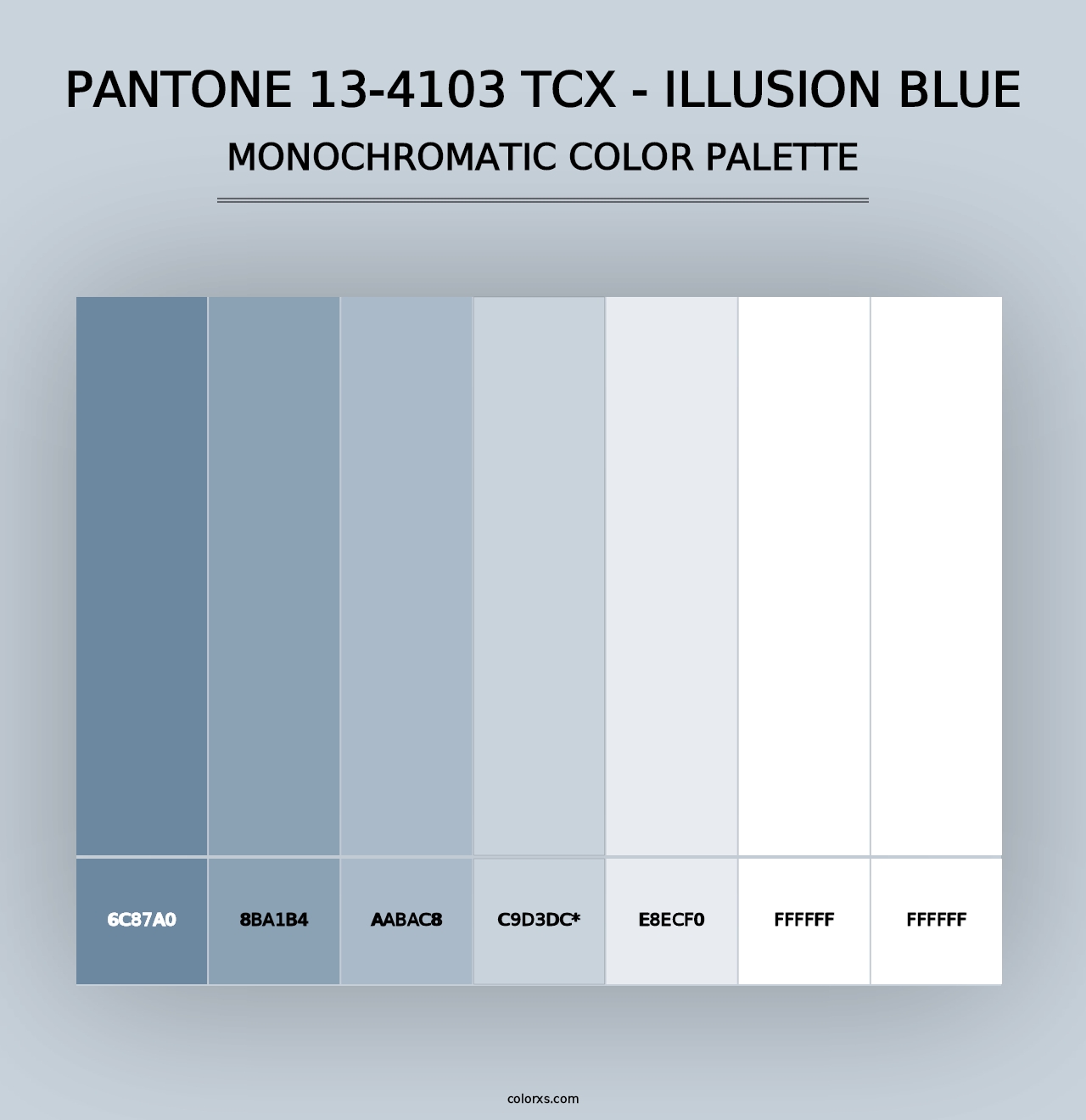 PANTONE 13-4103 TCX - Illusion Blue - Monochromatic Color Palette