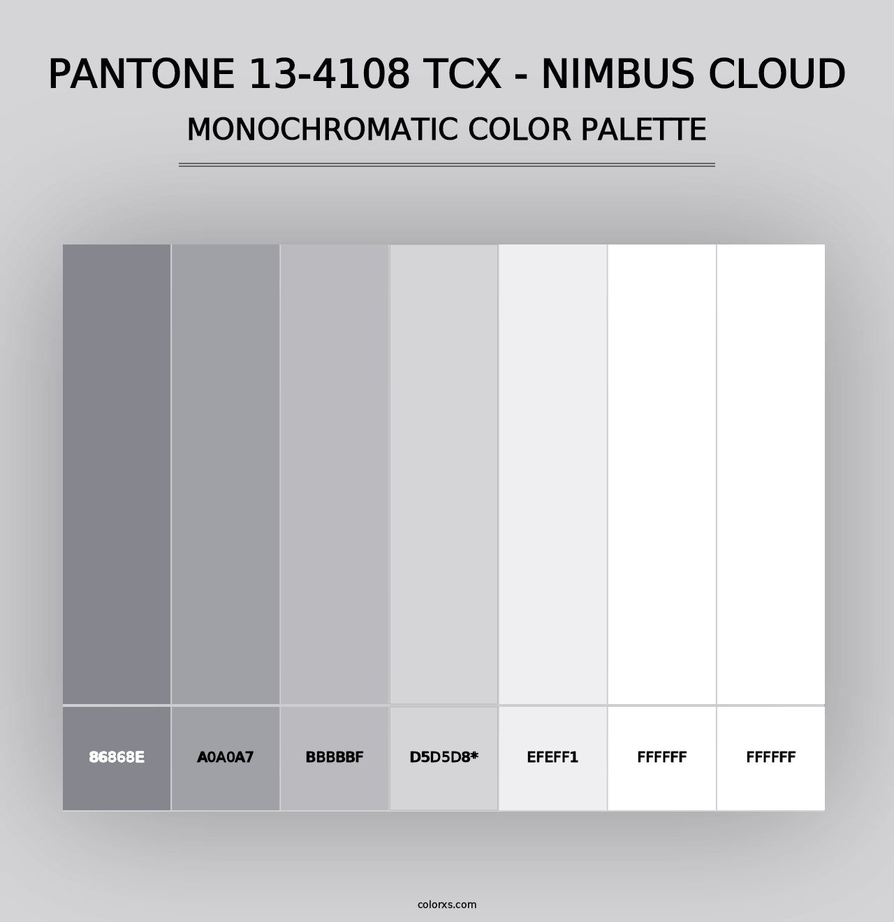 PANTONE 13-4108 TCX - Nimbus Cloud - Monochromatic Color Palette