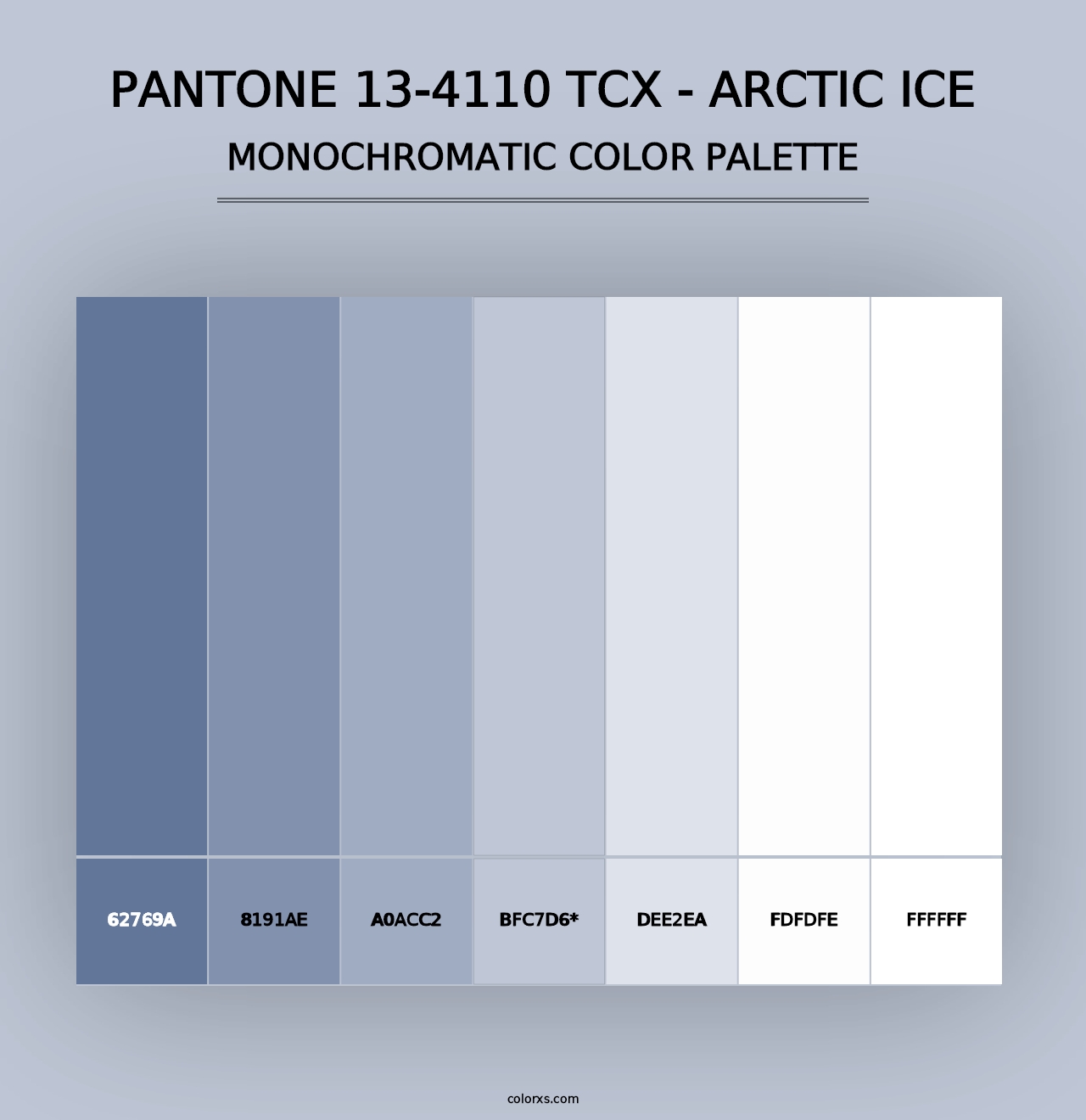 PANTONE 13-4110 TCX - Arctic Ice - Monochromatic Color Palette