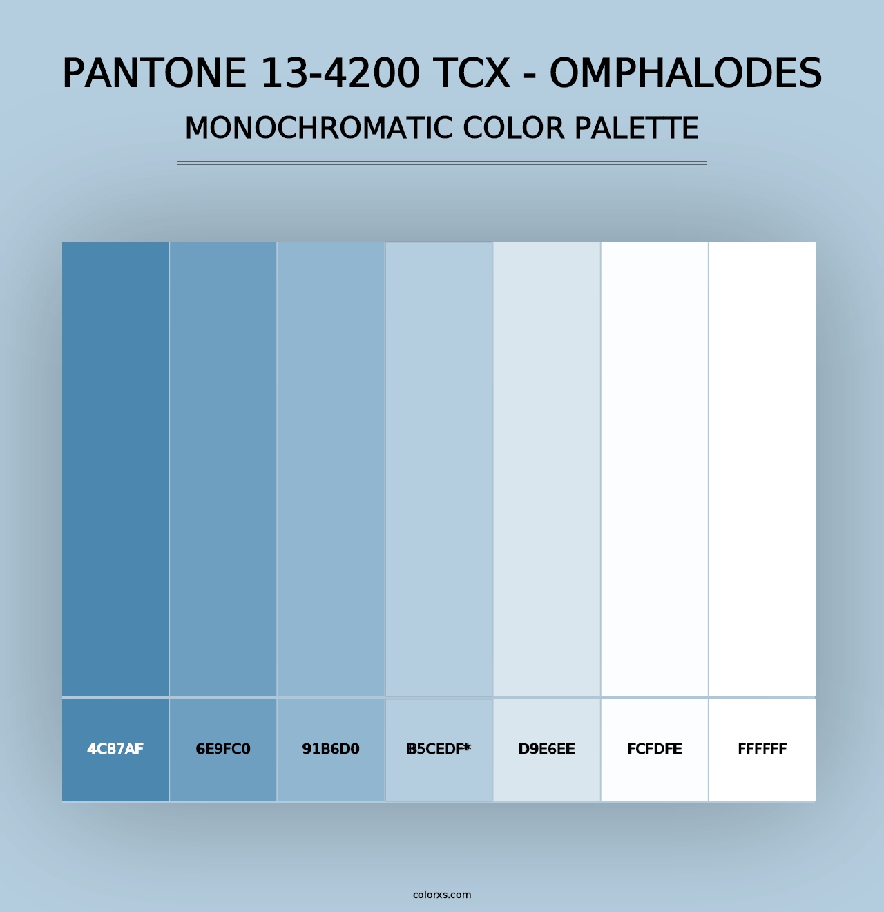 PANTONE 13-4200 TCX - Omphalodes - Monochromatic Color Palette