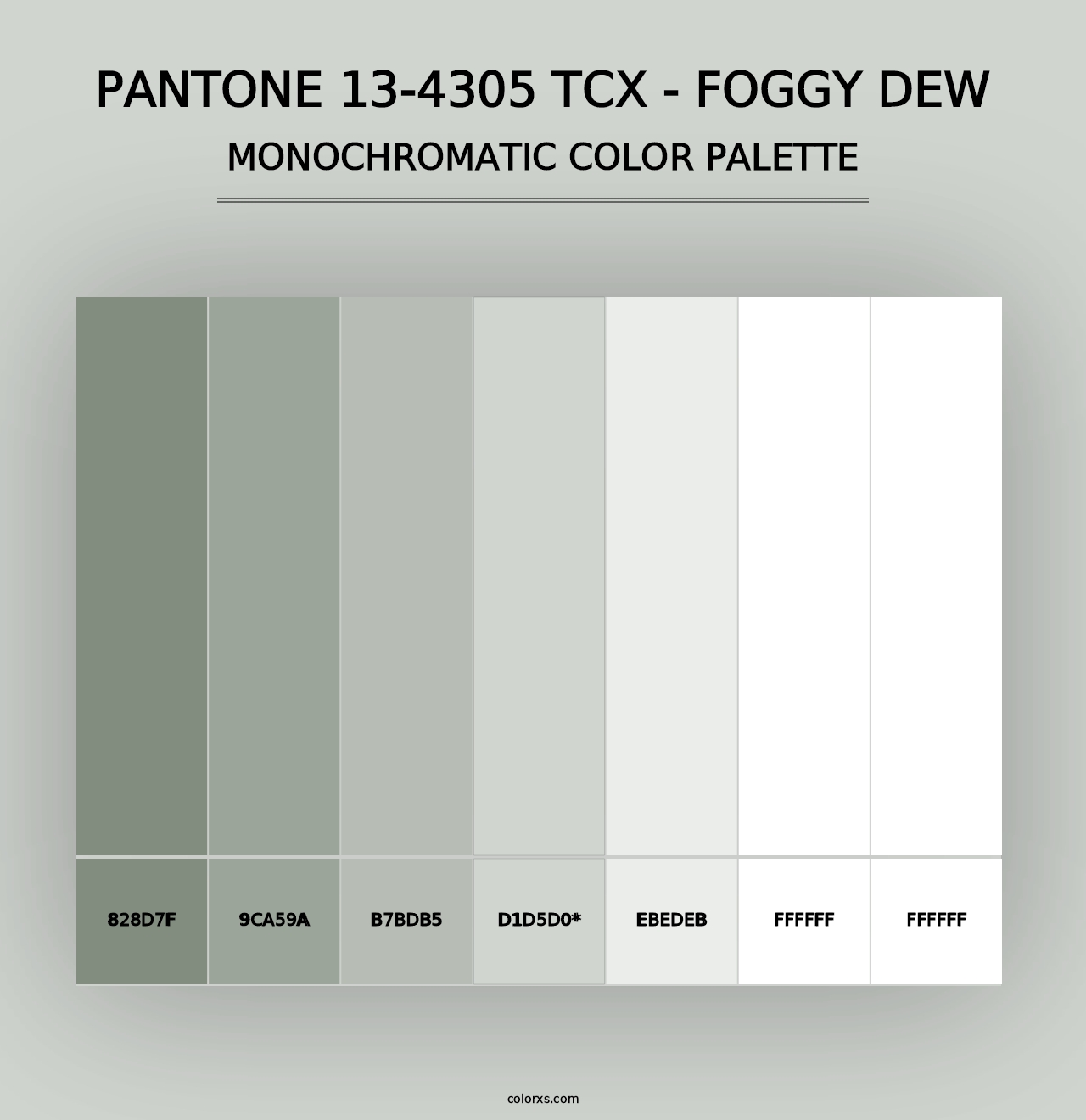 PANTONE 13-4305 TCX - Foggy Dew - Monochromatic Color Palette