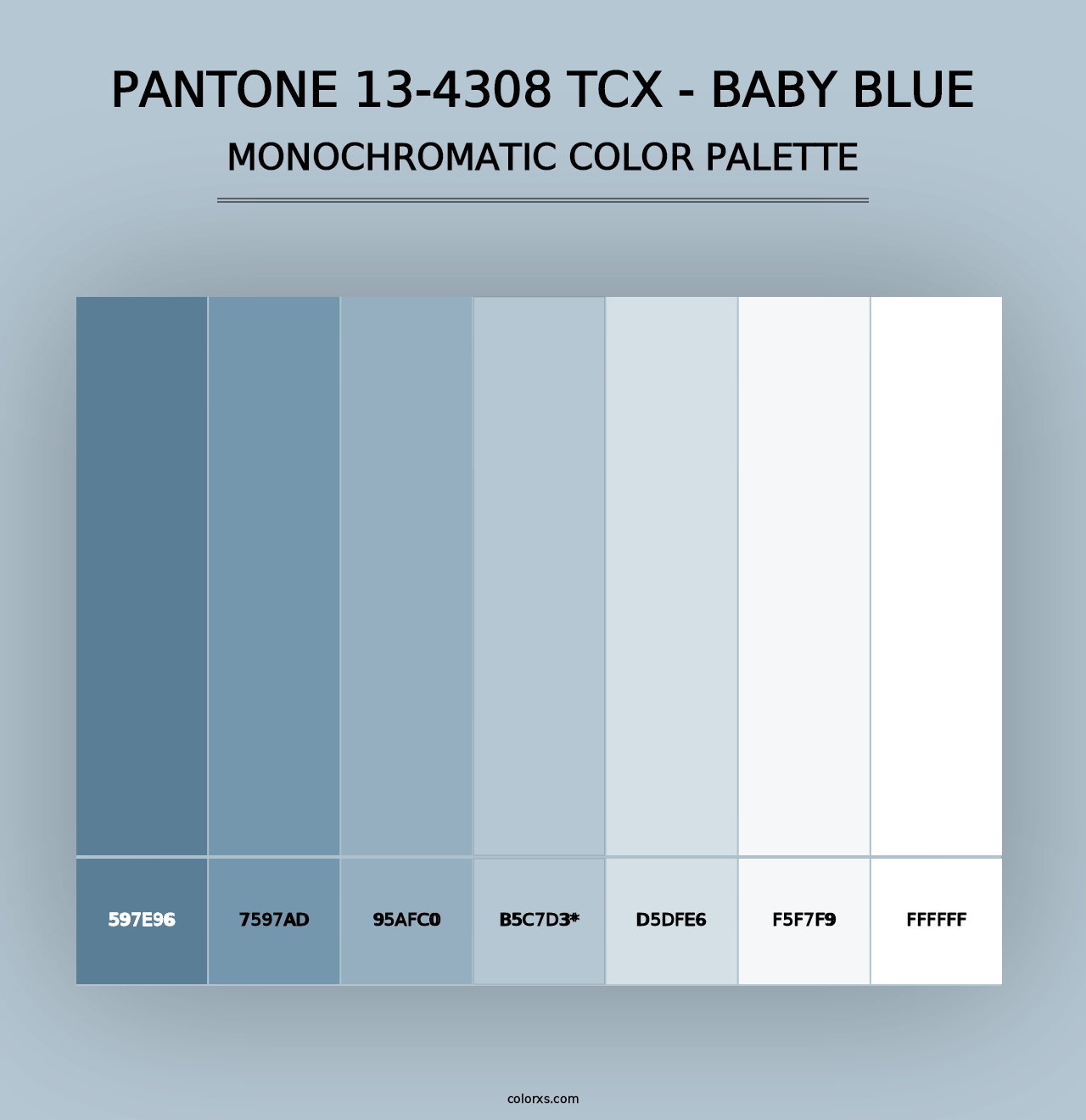 PANTONE 13-4308 TCX - Baby Blue - Monochromatic Color Palette