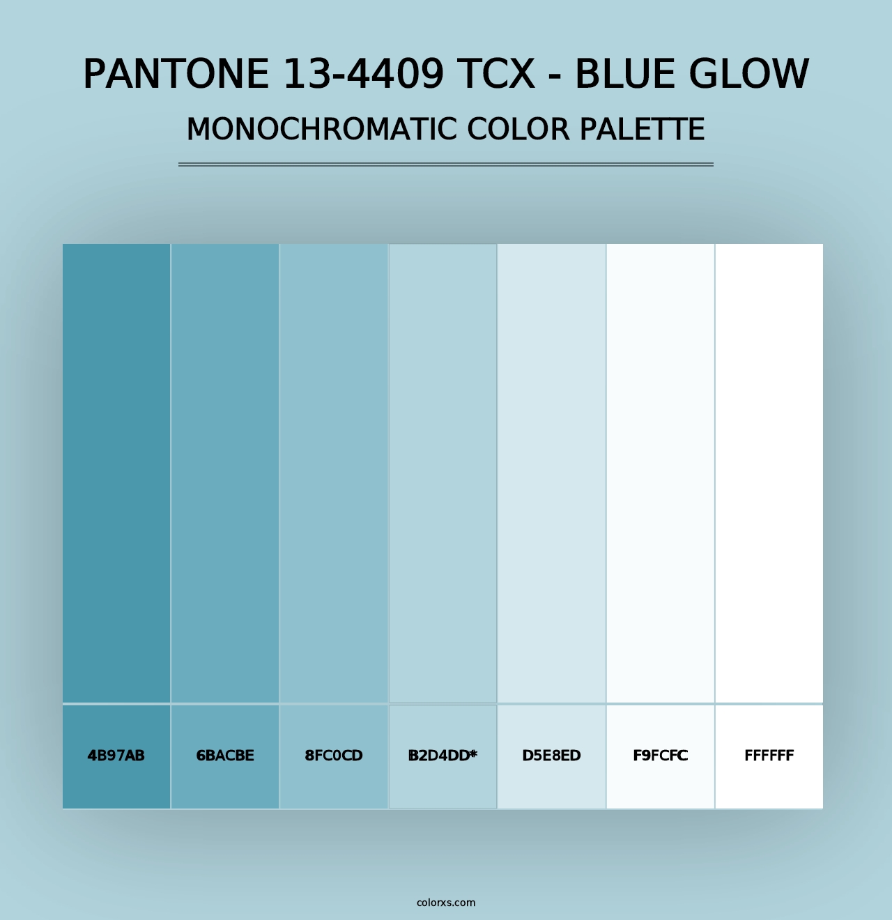 PANTONE 13-4409 TCX - Blue Glow - Monochromatic Color Palette