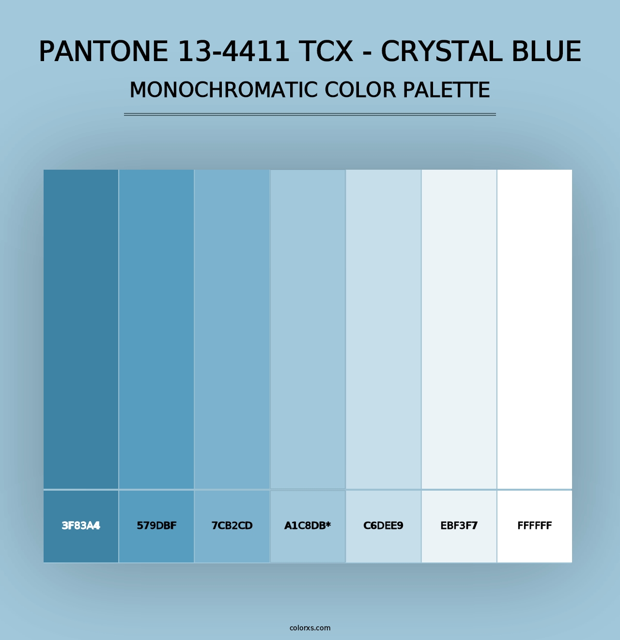 PANTONE 13-4411 TCX - Crystal Blue - Monochromatic Color Palette