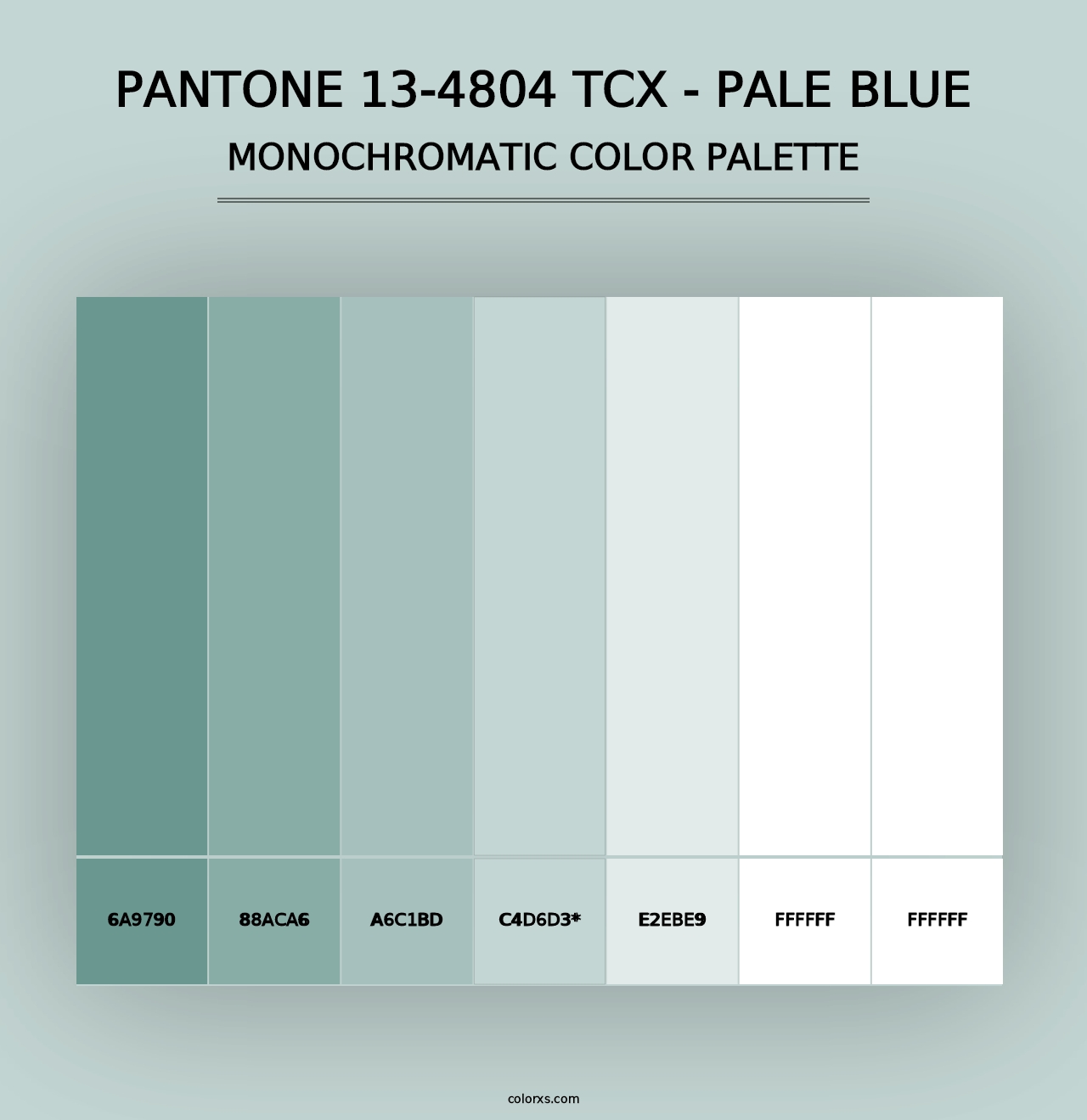 PANTONE 13-4804 TCX - Pale Blue - Monochromatic Color Palette