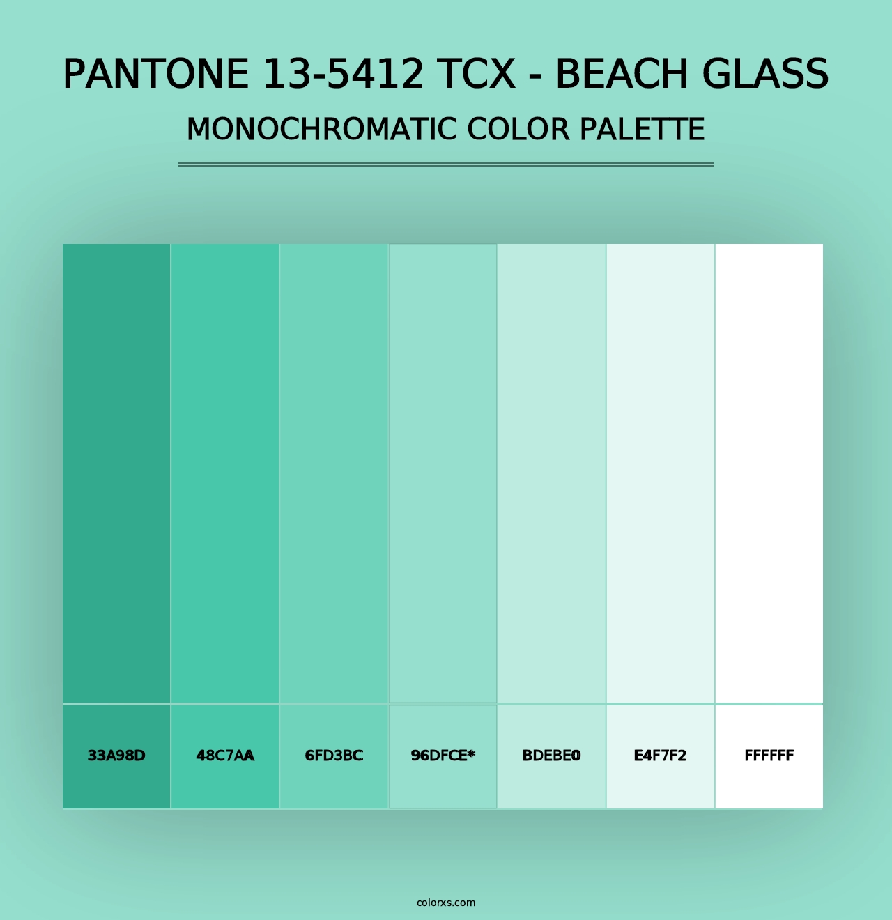 PANTONE 13-5412 TCX - Beach Glass - Monochromatic Color Palette