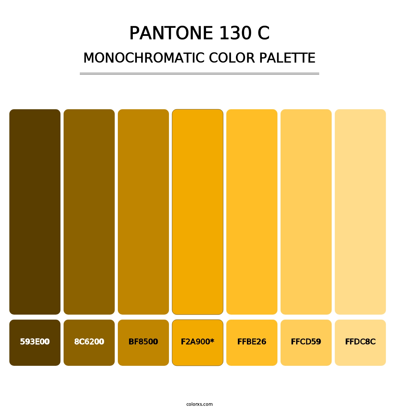 PANTONE 130 C - Monochromatic Color Palette