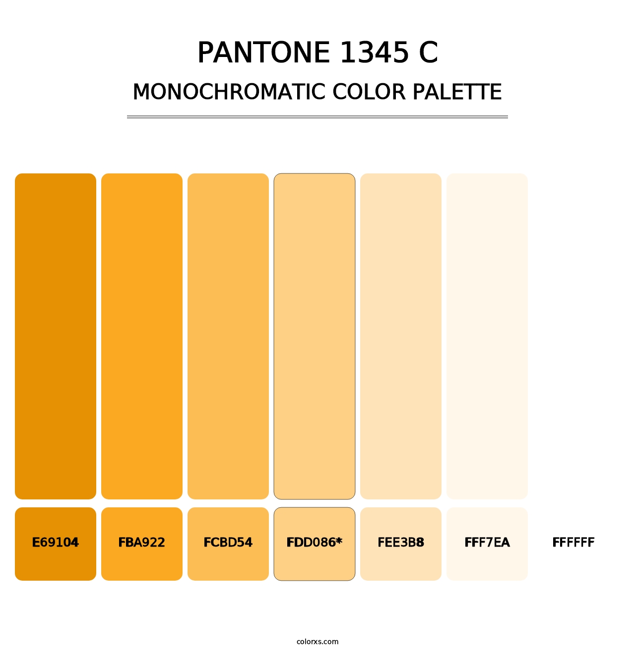 PANTONE 1345 C - Monochromatic Color Palette