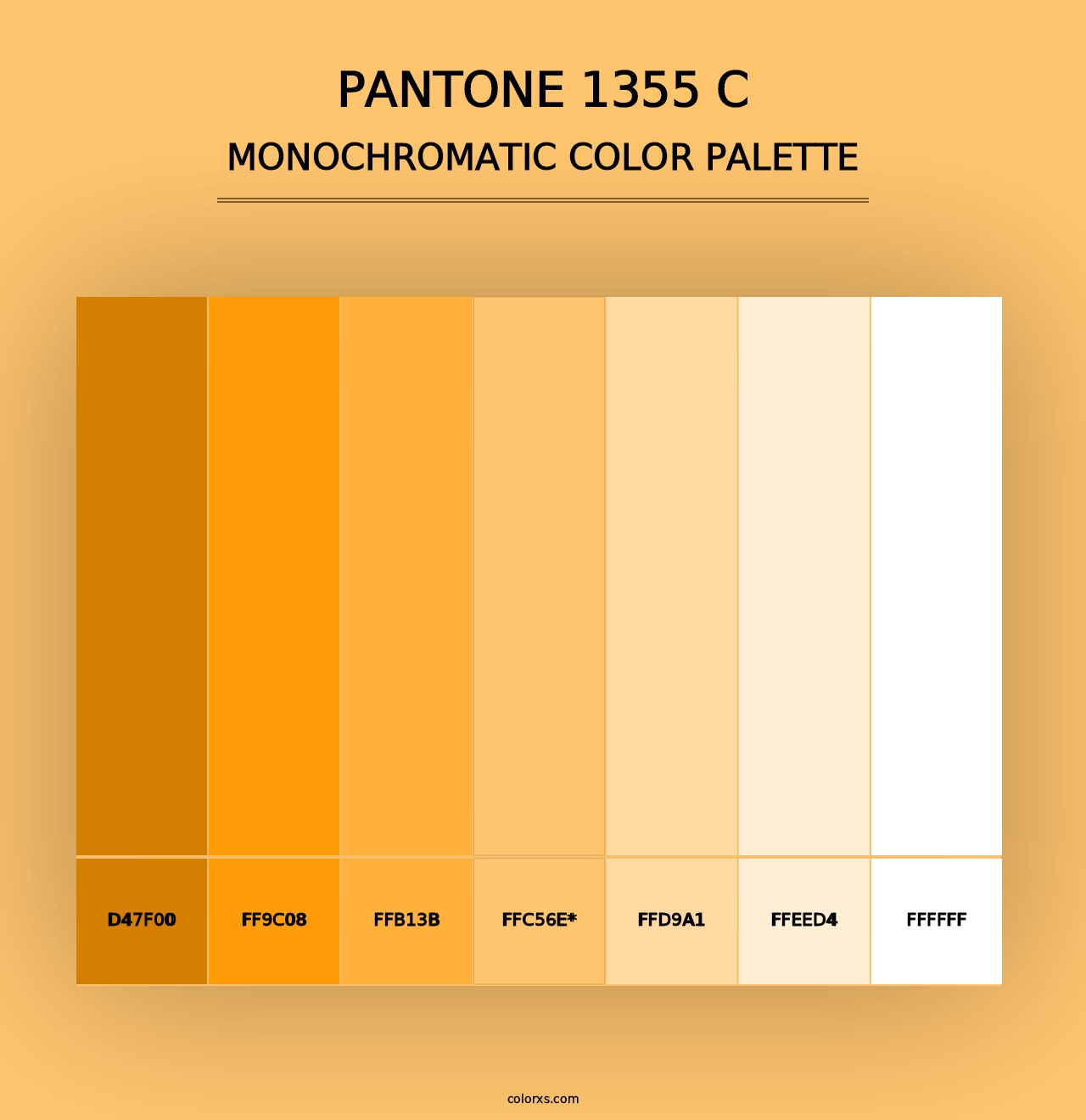 PANTONE 1355 C - Monochromatic Color Palette