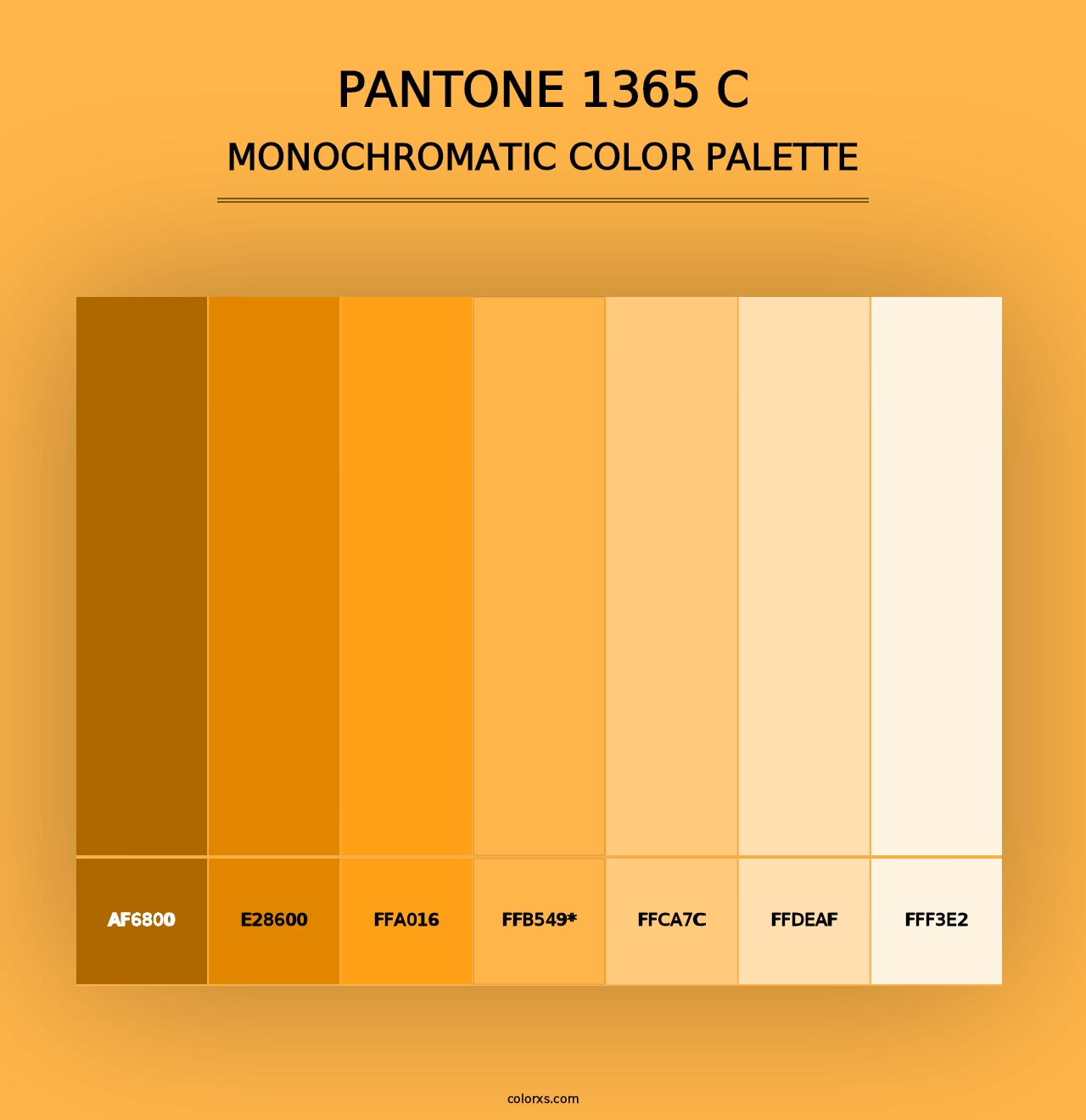 PANTONE 1365 C - Monochromatic Color Palette