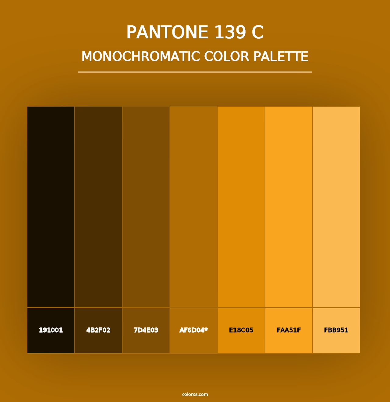 PANTONE 139 C - Monochromatic Color Palette