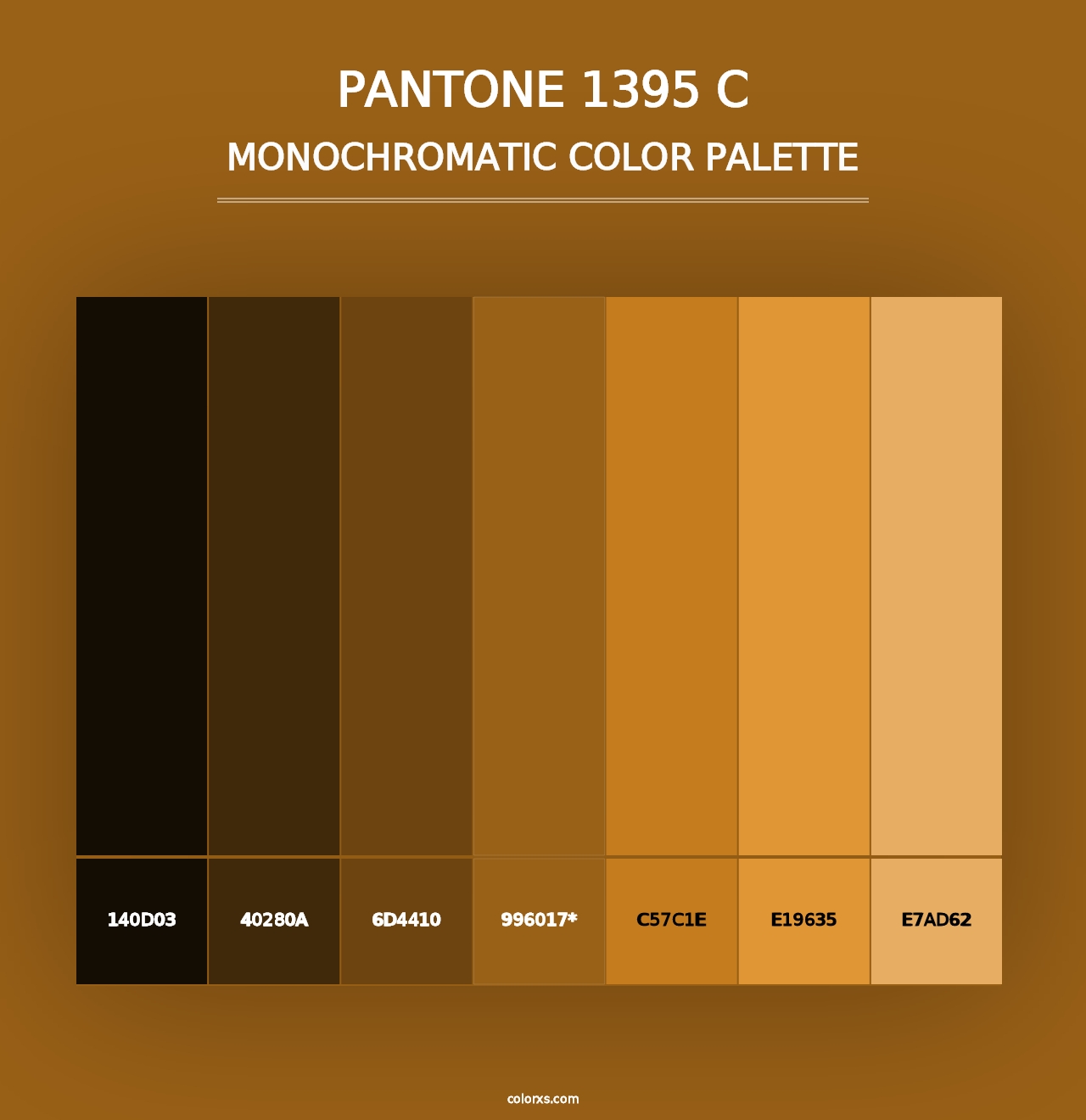 PANTONE 1395 C - Monochromatic Color Palette