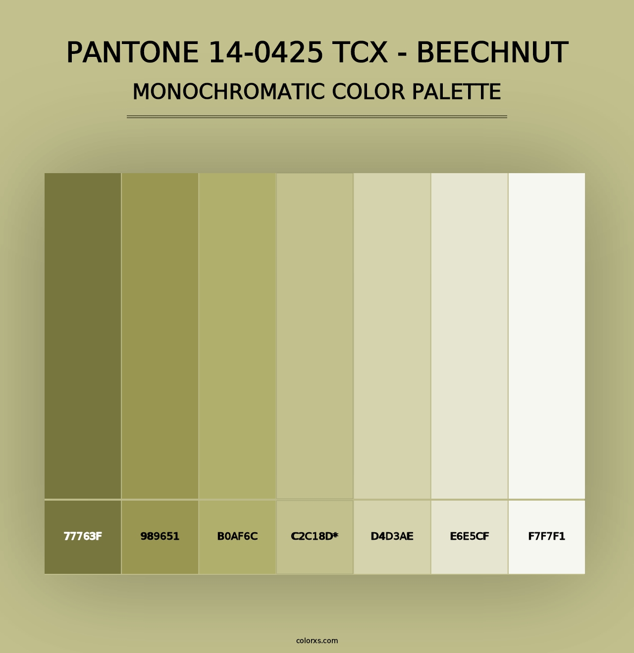 PANTONE 14-0425 TCX - Beechnut - Monochromatic Color Palette