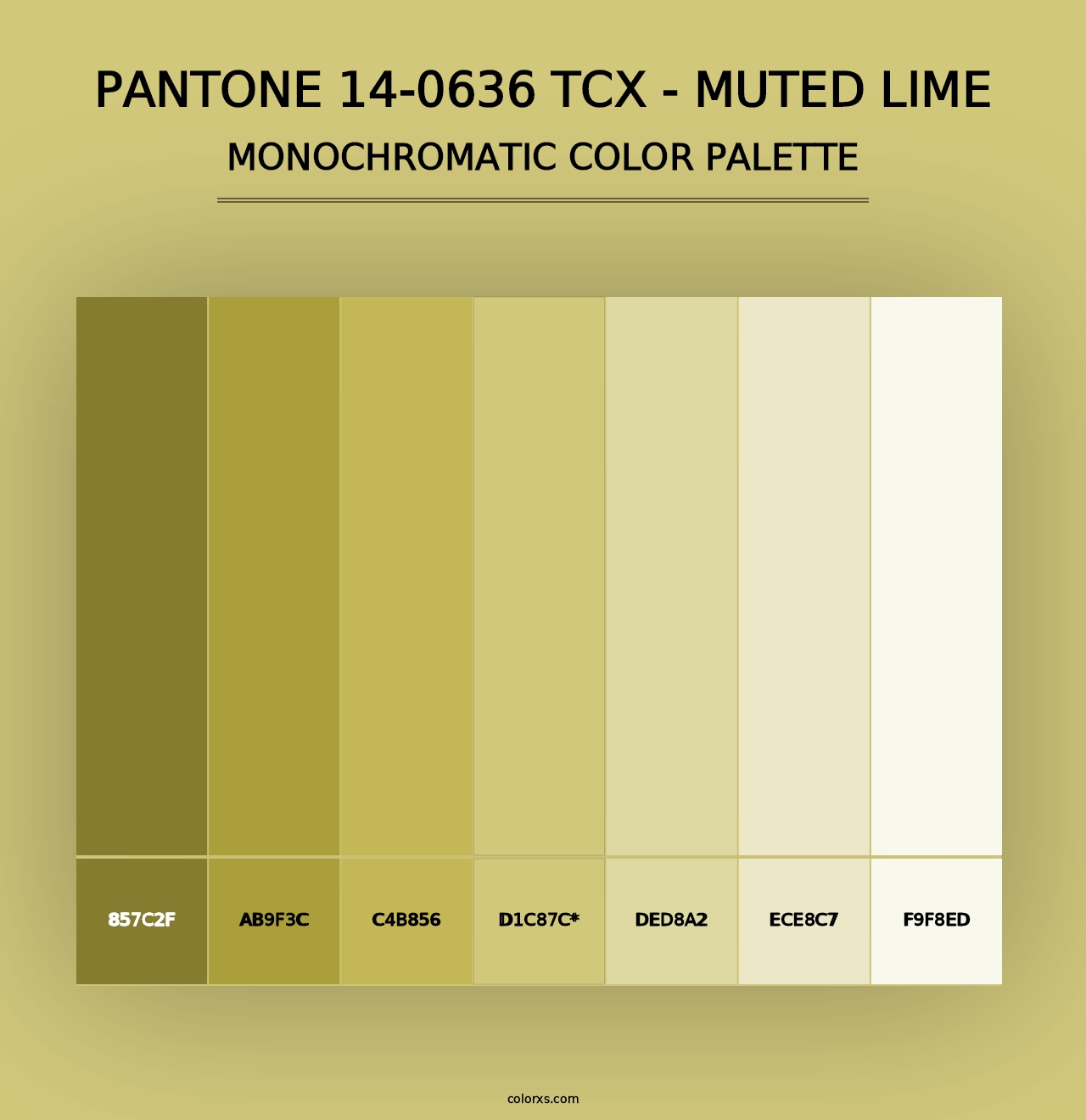 PANTONE 14-0636 TCX - Muted Lime - Monochromatic Color Palette