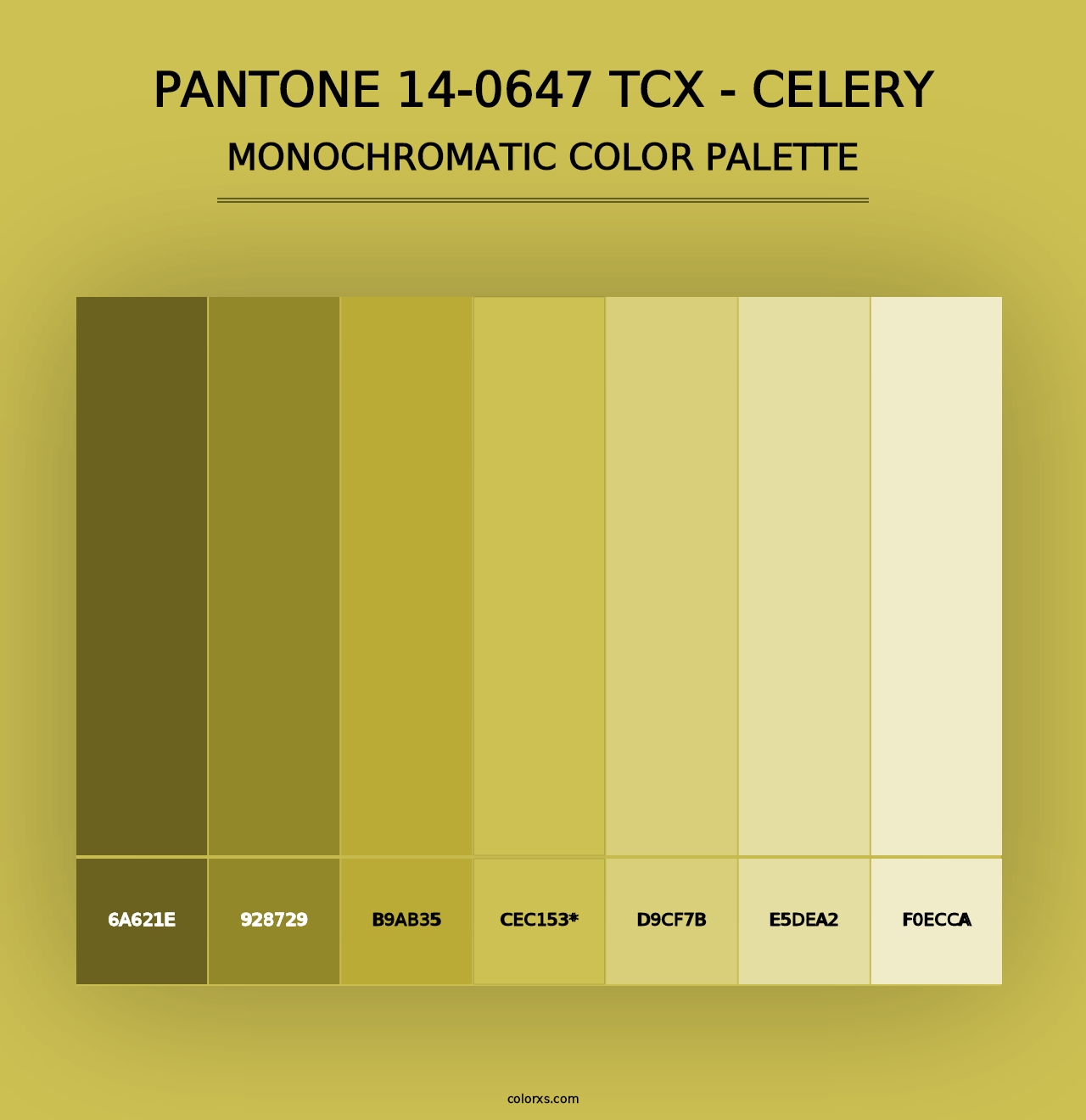 PANTONE 14-0647 TCX - Celery - Monochromatic Color Palette