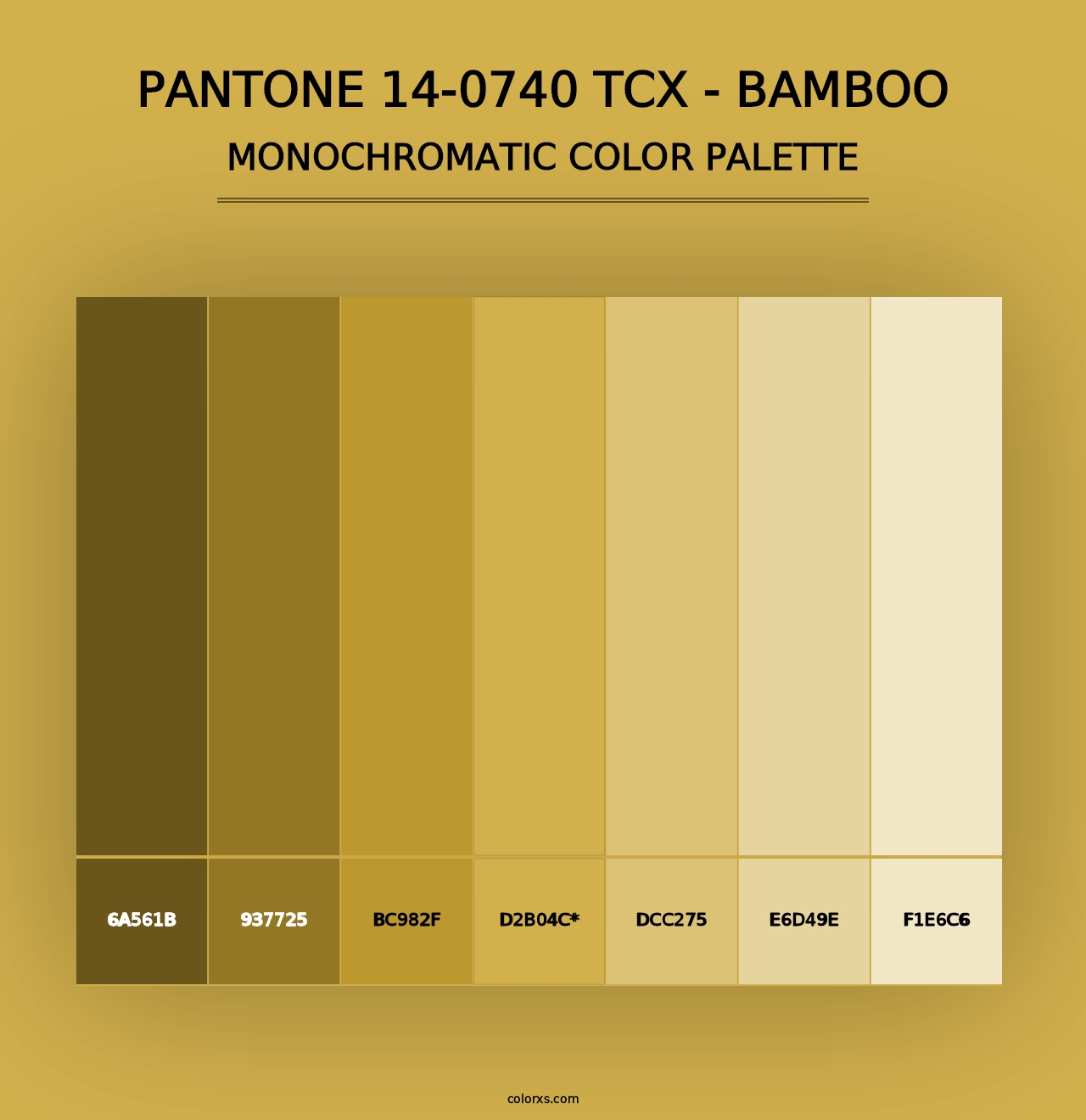 PANTONE 14-0740 TCX - Bamboo - Monochromatic Color Palette