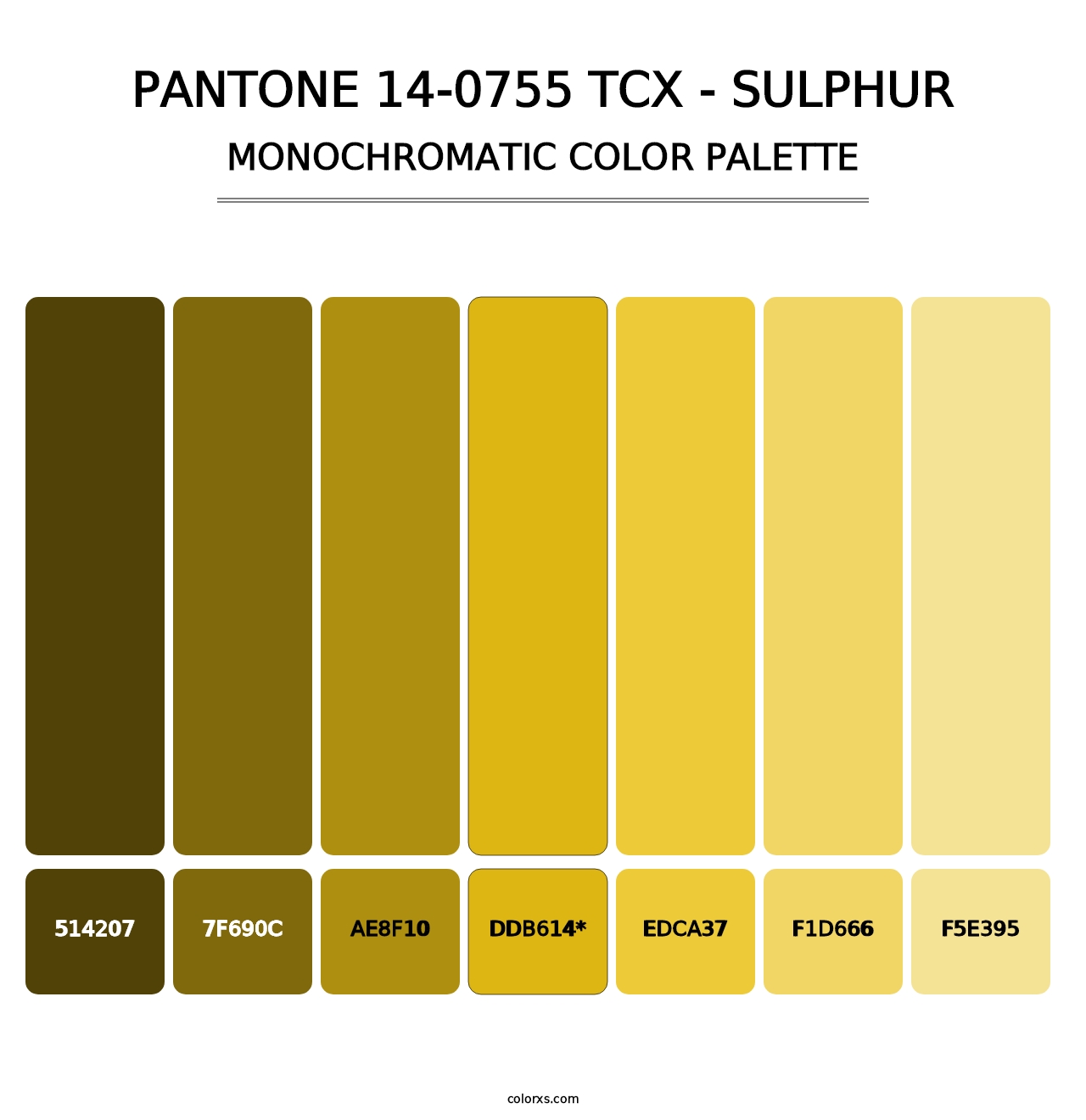 PANTONE 14-0755 TCX - Sulphur - Monochromatic Color Palette