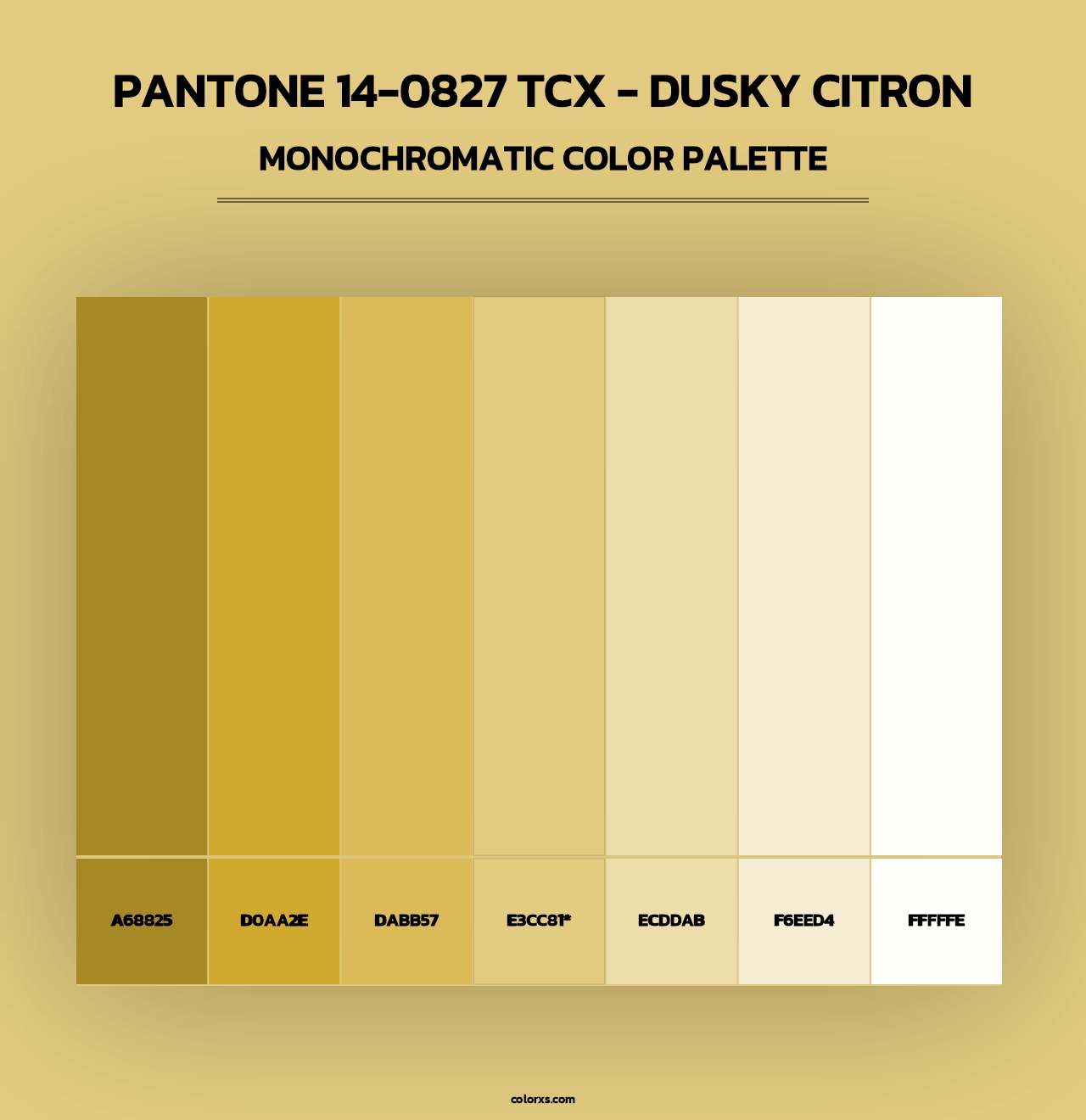 PANTONE 14-0827 TCX - Dusky Citron - Monochromatic Color Palette