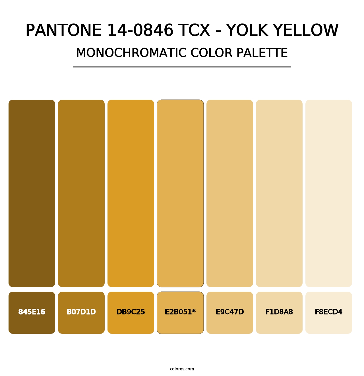 PANTONE 14-0846 TCX - Yolk Yellow - Monochromatic Color Palette