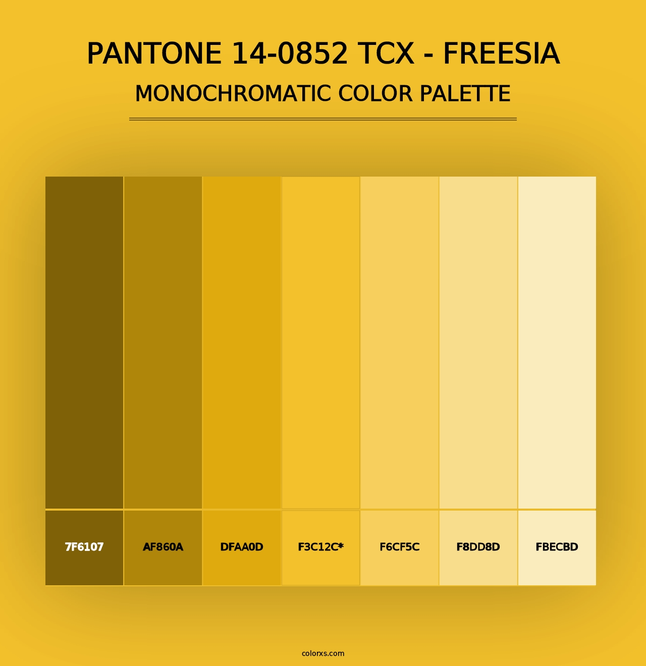 PANTONE 14-0852 TCX - Freesia - Monochromatic Color Palette