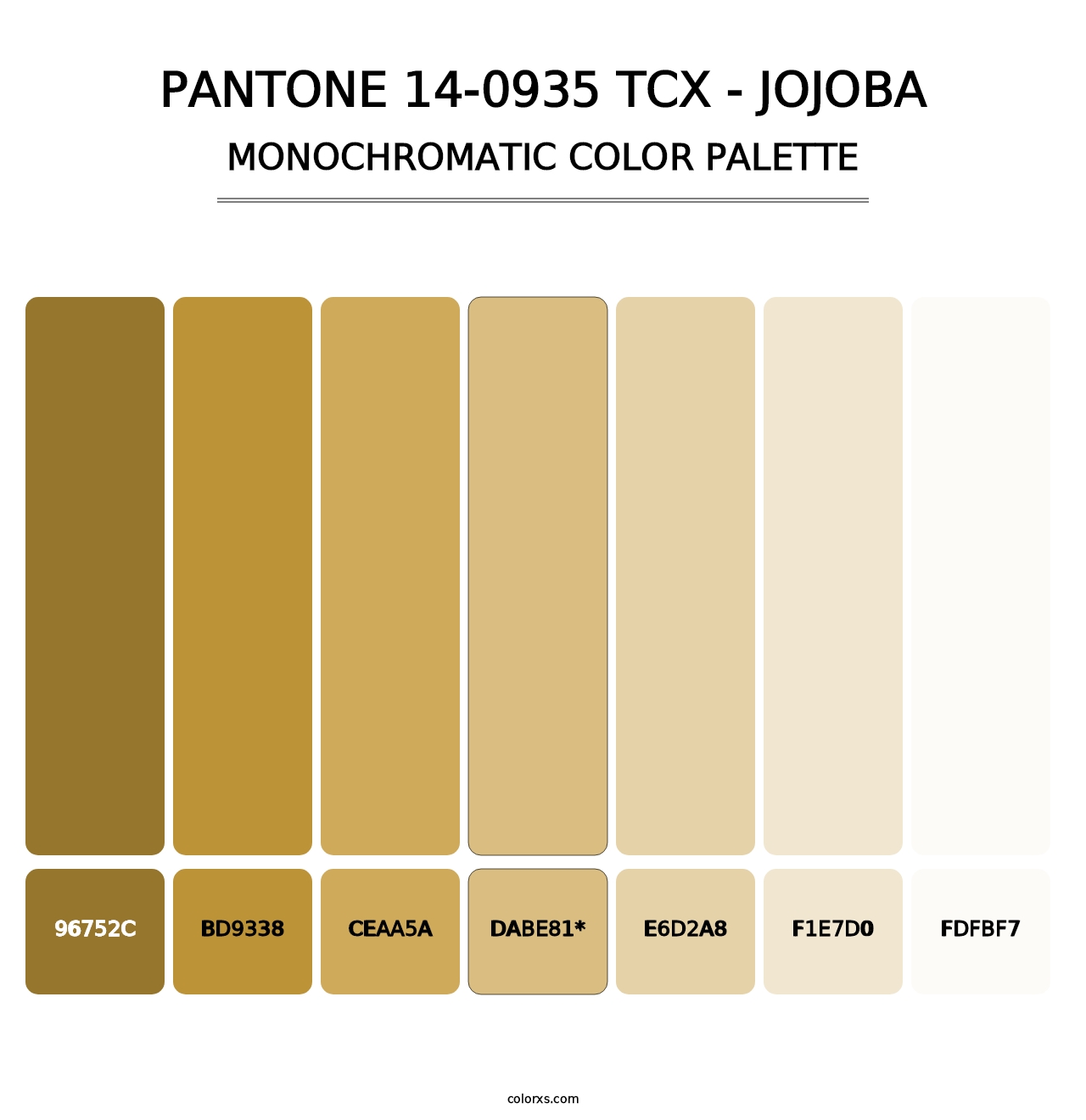 PANTONE 14-0935 TCX - Jojoba - Monochromatic Color Palette