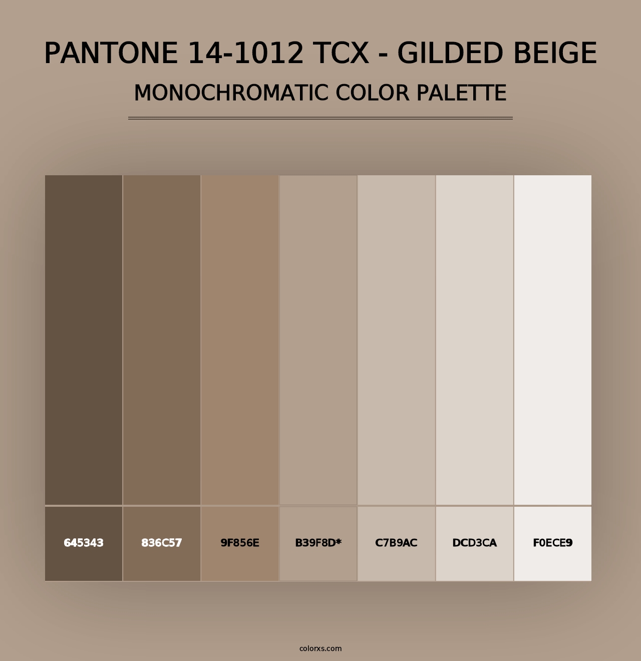 PANTONE 14-1012 TCX - Gilded Beige - Monochromatic Color Palette