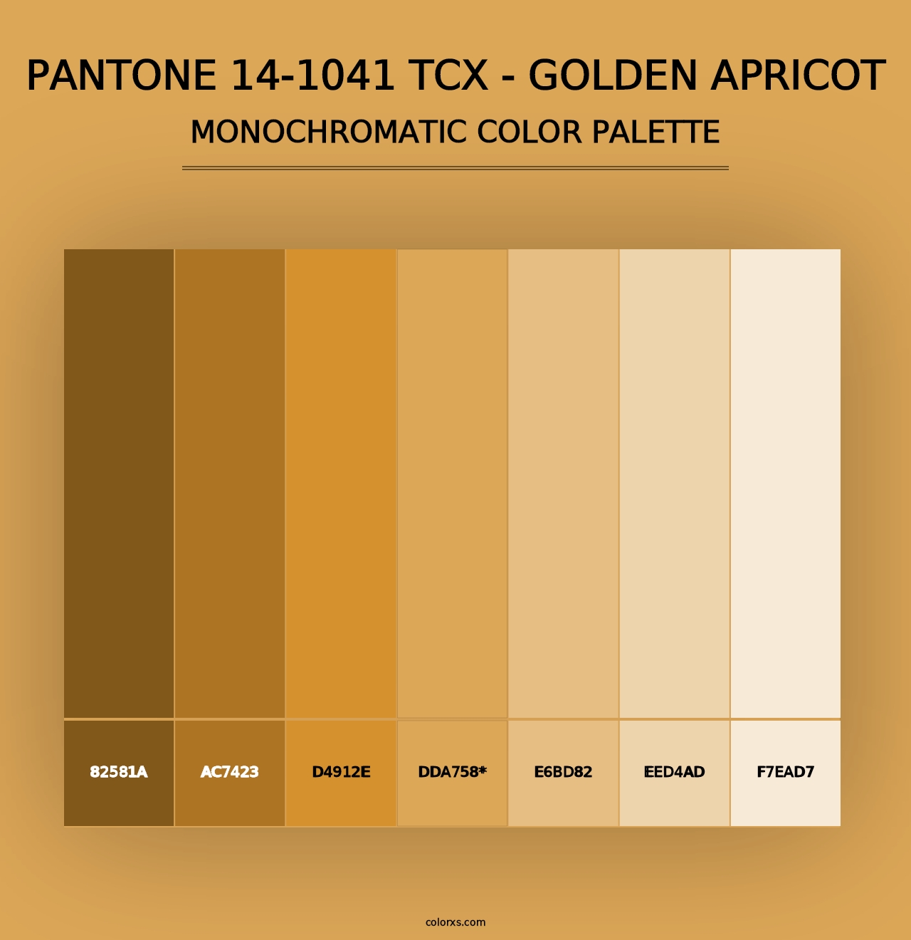 PANTONE 14-1041 TCX - Golden Apricot - Monochromatic Color Palette