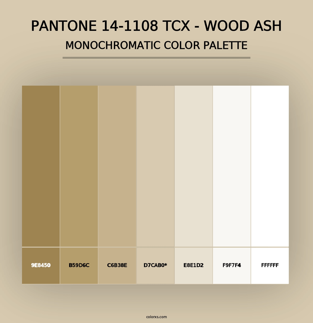 PANTONE 14-1108 TCX - Wood Ash - Monochromatic Color Palette