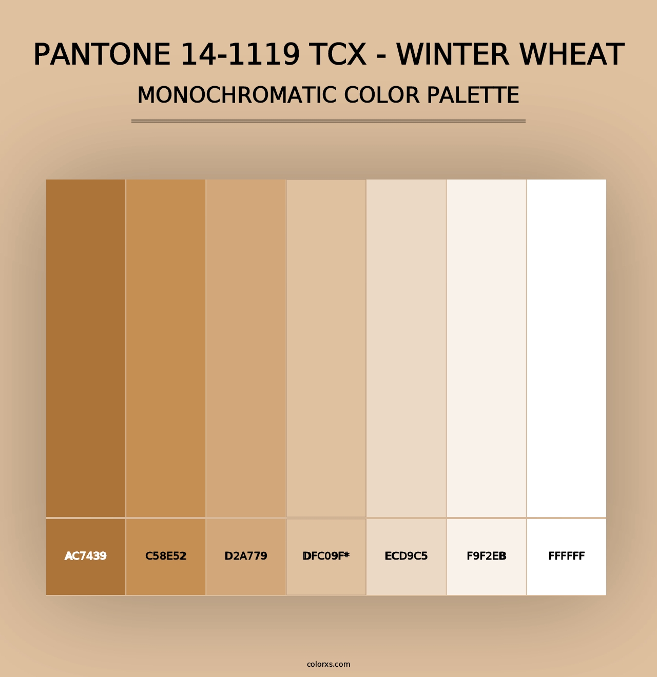 PANTONE 14-1119 TCX - Winter Wheat - Monochromatic Color Palette