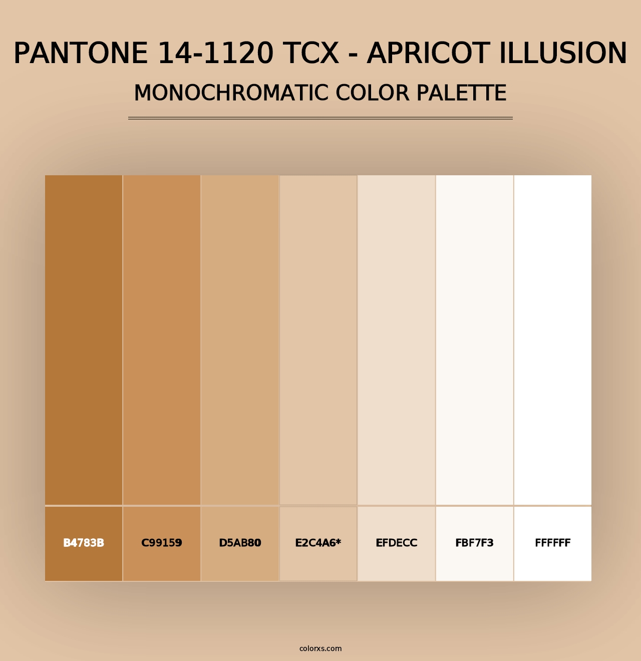 PANTONE 14-1120 TCX - Apricot Illusion - Monochromatic Color Palette