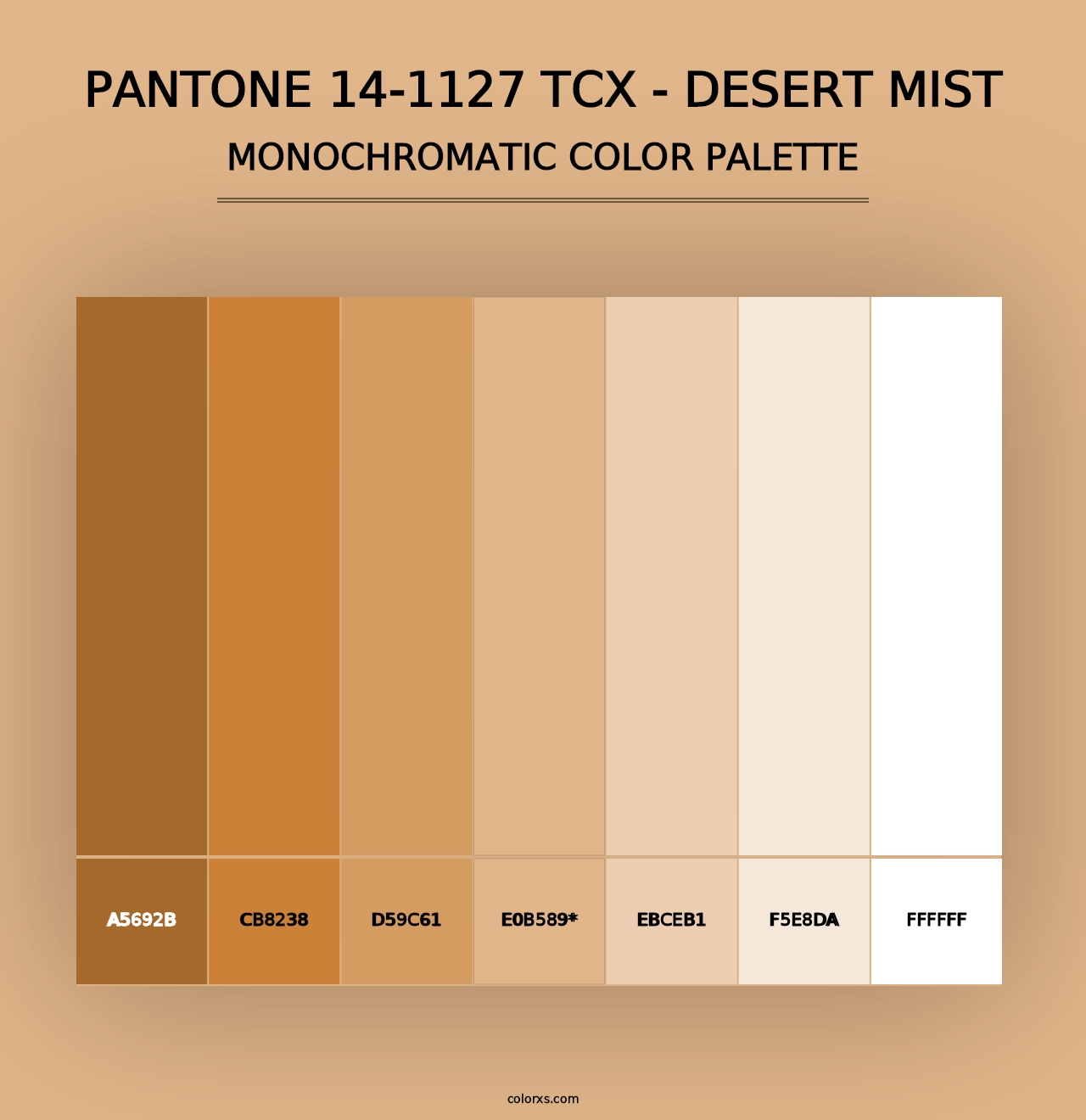 PANTONE 14-1127 TCX - Desert Mist - Monochromatic Color Palette