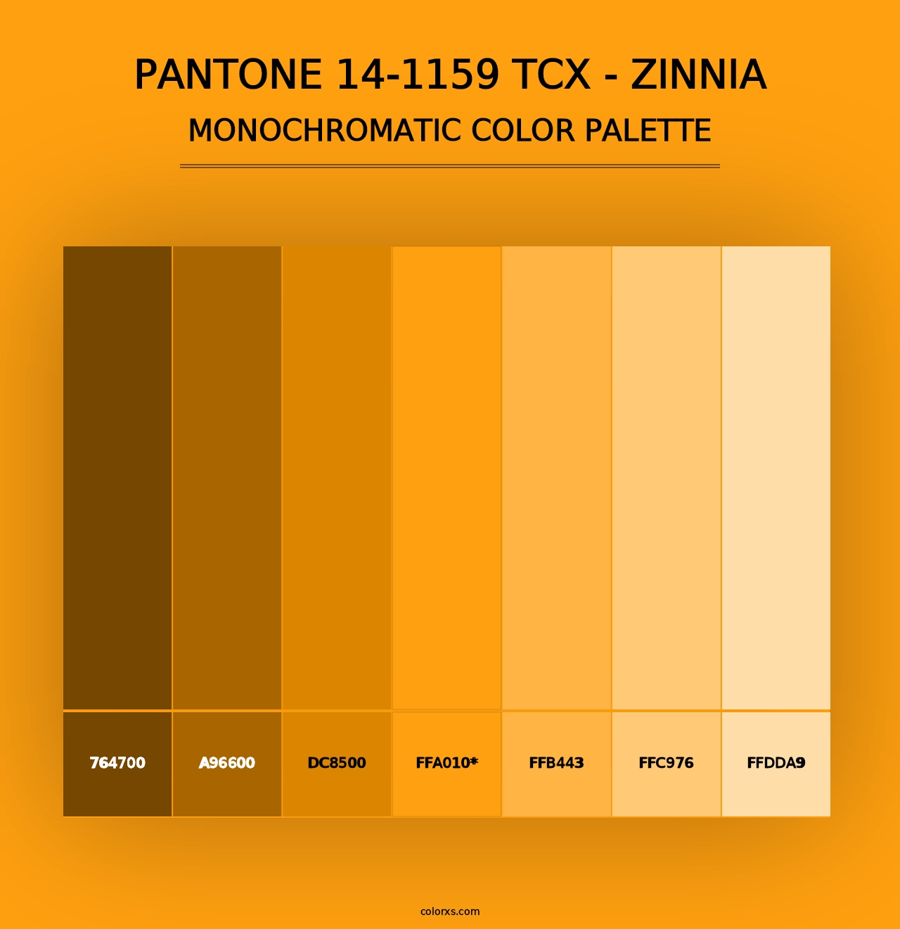 PANTONE 14-1159 TCX - Zinnia - Monochromatic Color Palette