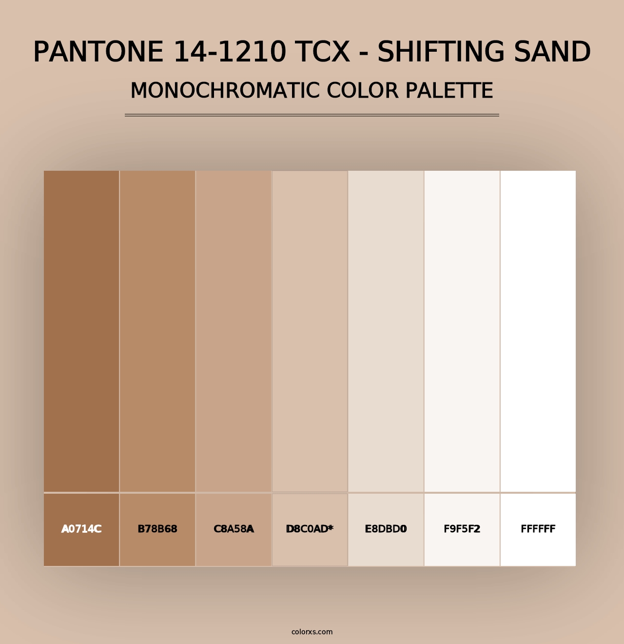 PANTONE 14-1210 TCX - Shifting Sand - Monochromatic Color Palette