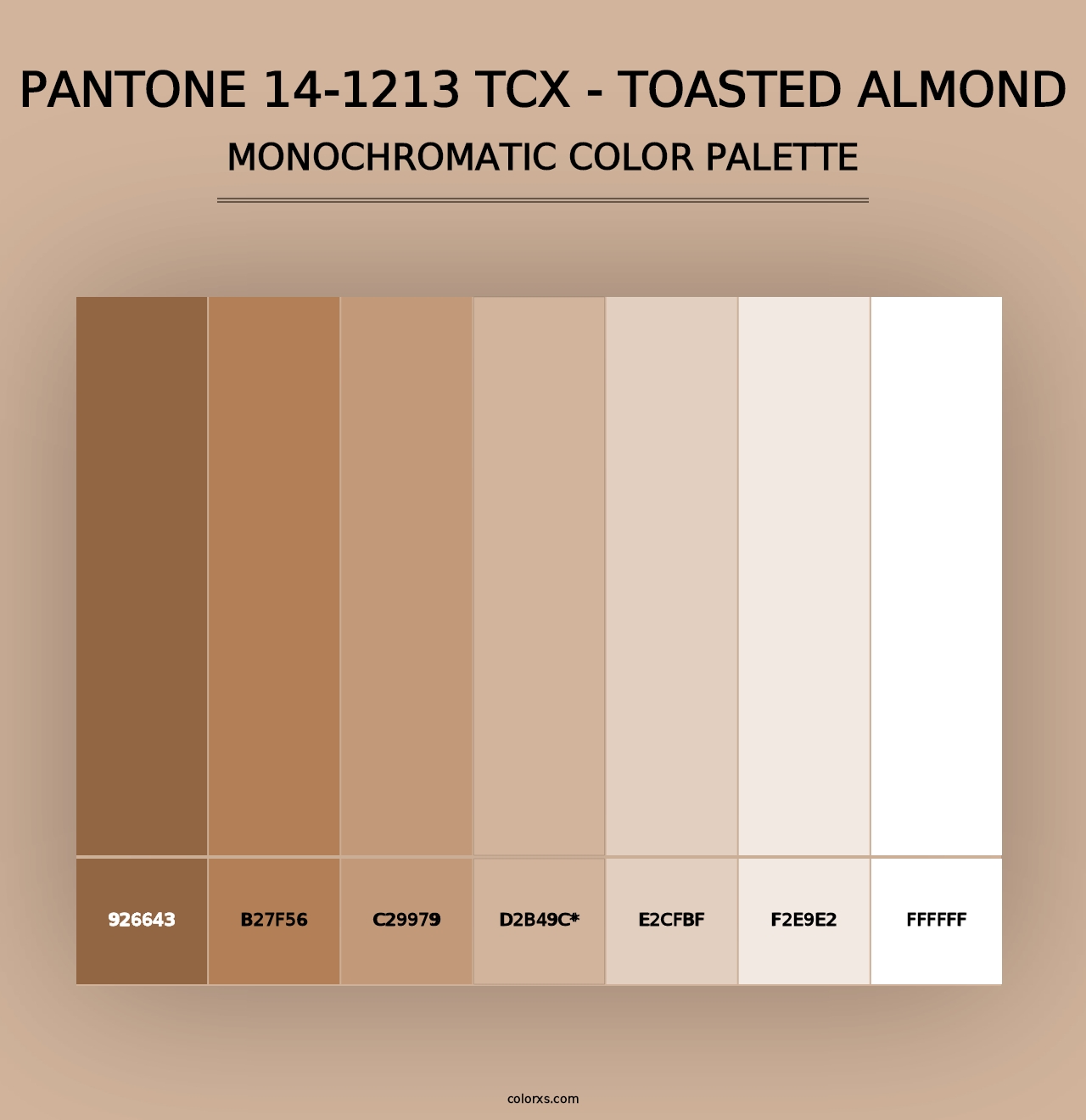 PANTONE 14-1213 TCX - Toasted Almond - Monochromatic Color Palette